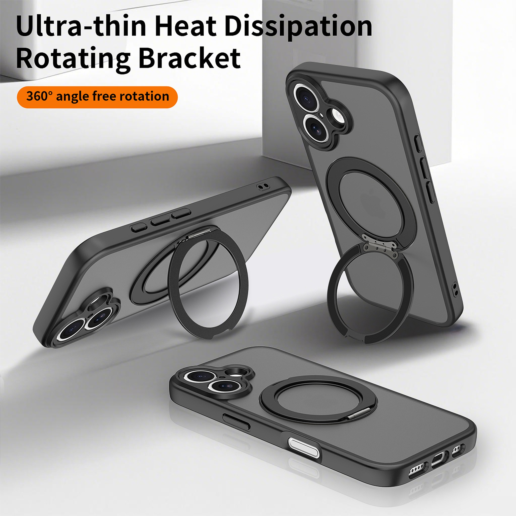 SendaFit Precise-Cutout Matte Skin-Feel 360° Stand Case for iPhone 17 detail 34