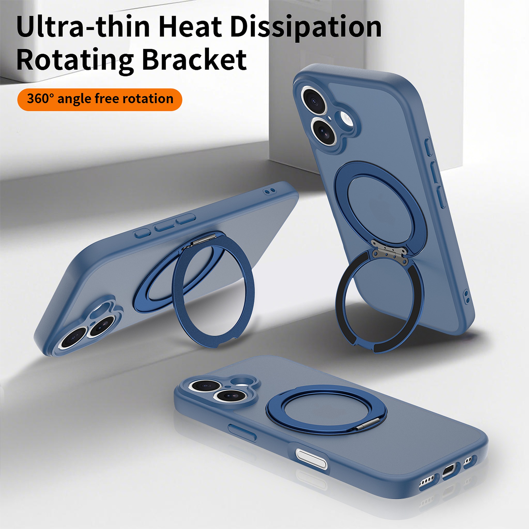 SendaFit Precise-Cutout Matte Skin-Feel 360° Stand Case for iPhone 17 detail 4