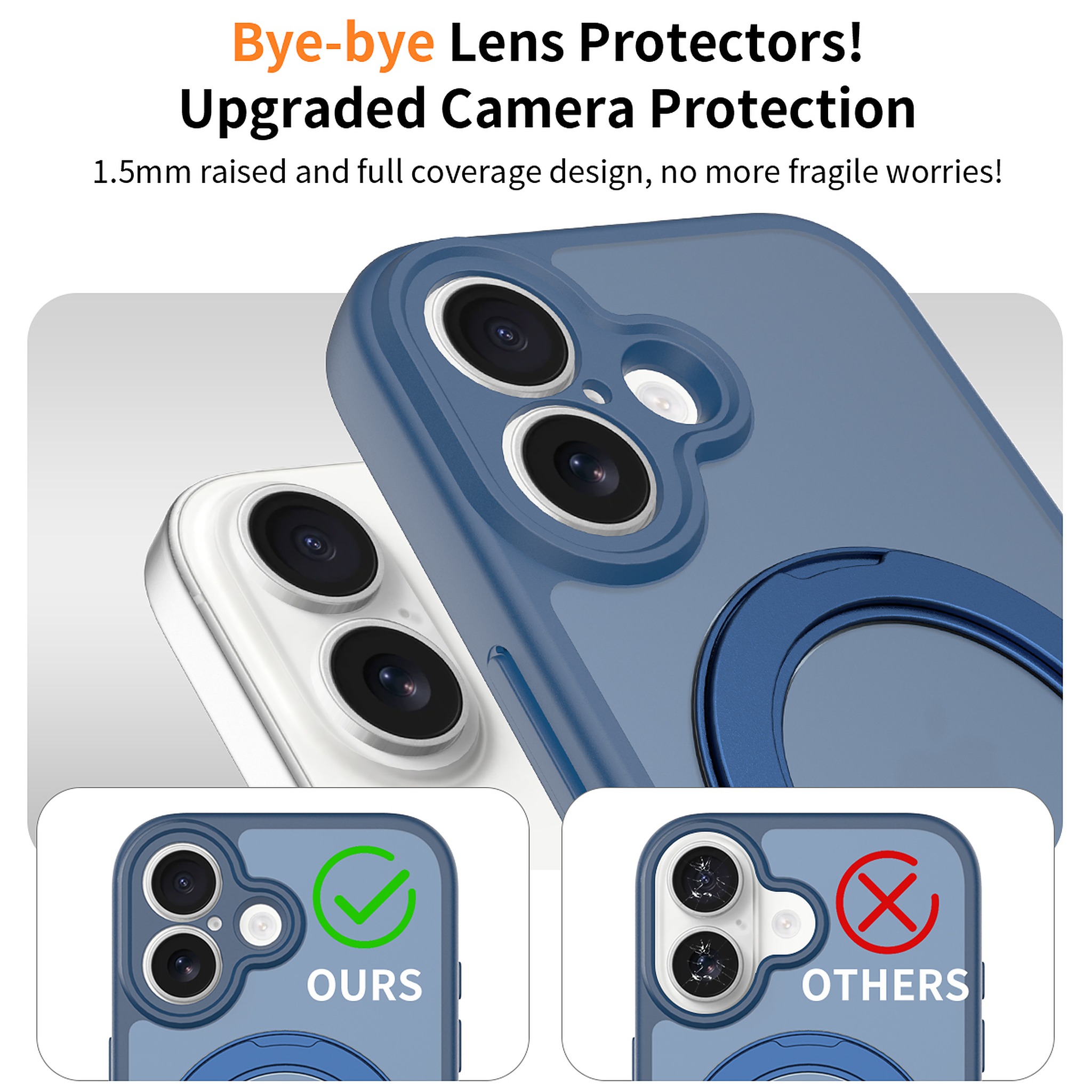 SendaFit Precise-Cutout Matte Skin-Feel 360° Stand Case for iPhone 17 detail 6