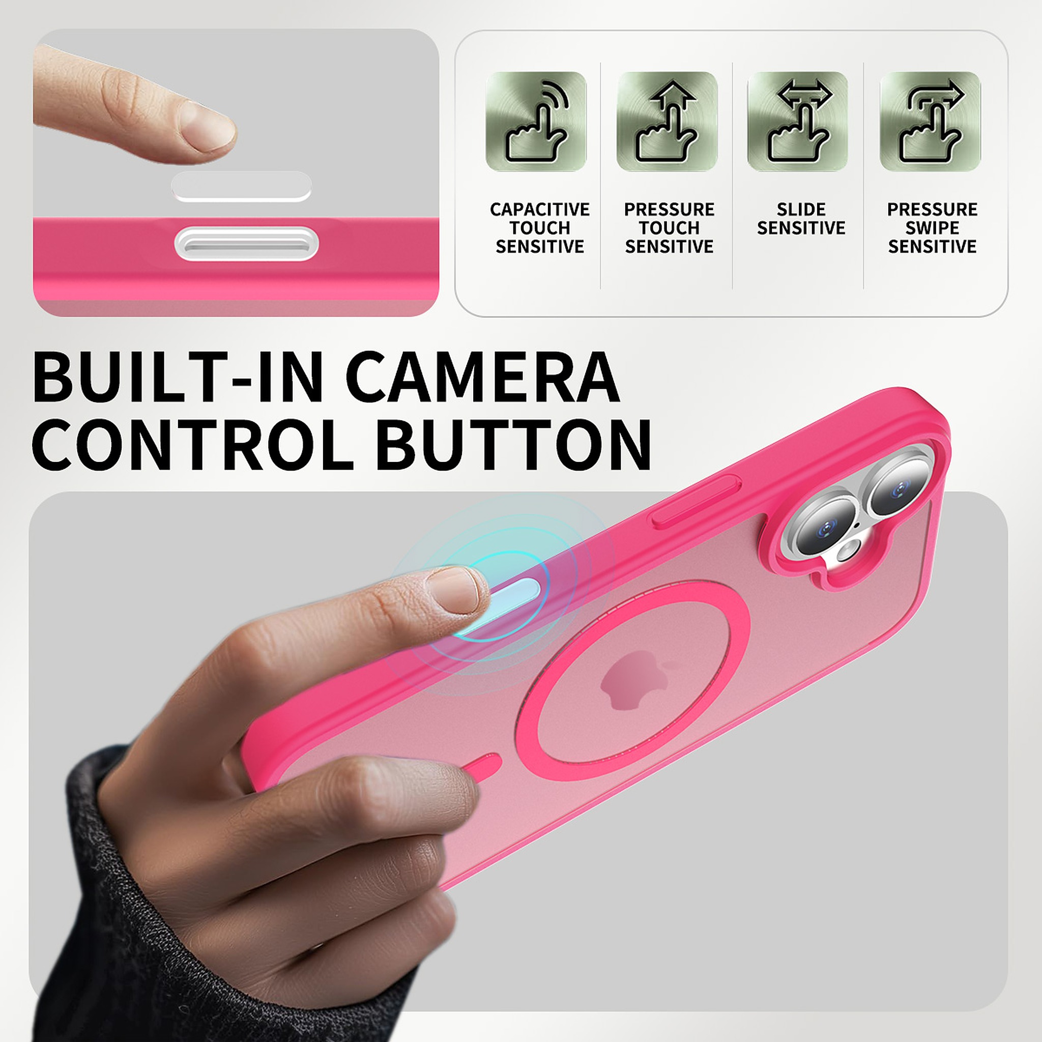 SendaFit Matte Skin-Feel Two-in-One Camera-Button Lanyard Hole MagSafe Case for iPhone 17 detail 11