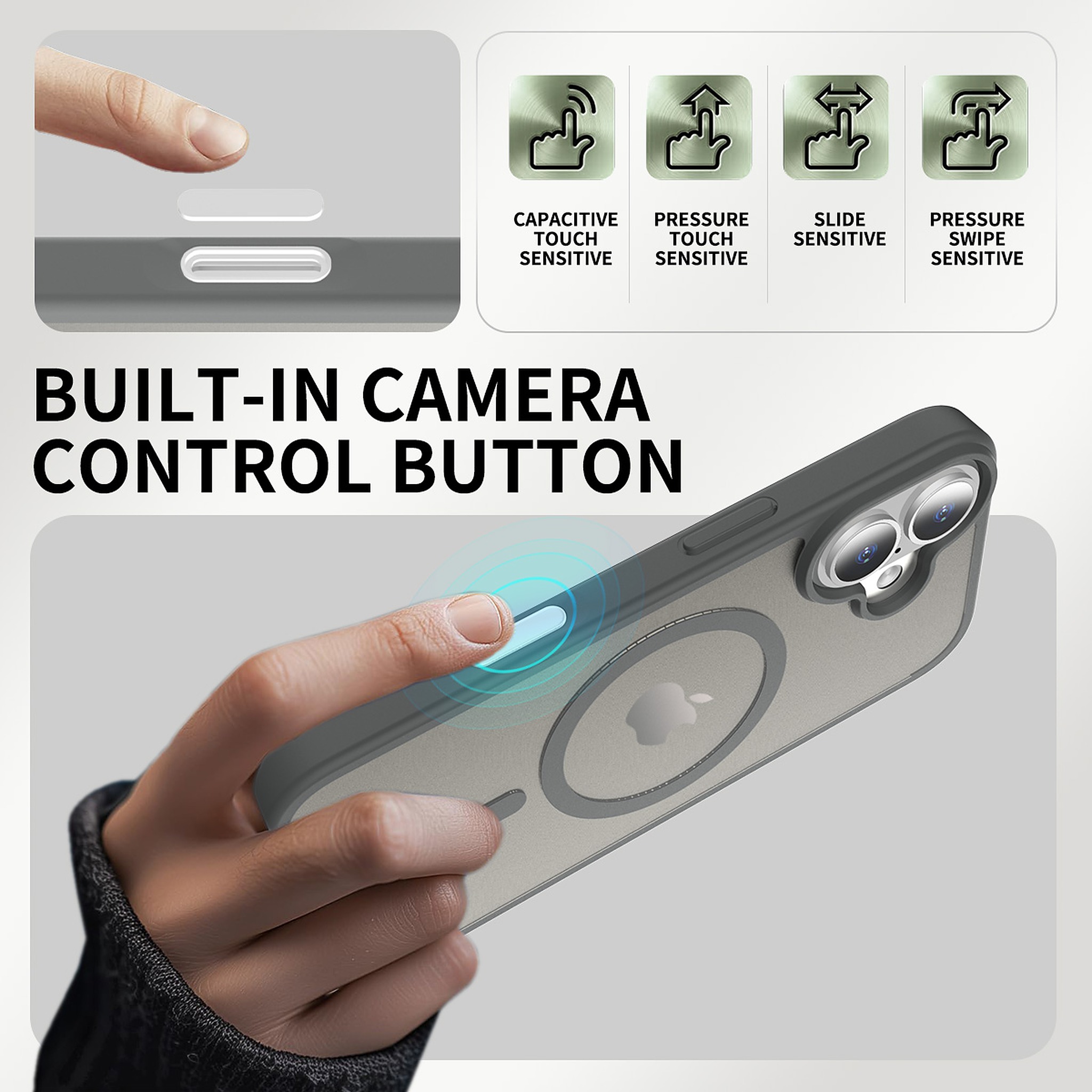 SendaFit Matte Skin-Feel Two-in-One Camera-Button Lanyard Hole MagSafe Case for iPhone 17 detail 20