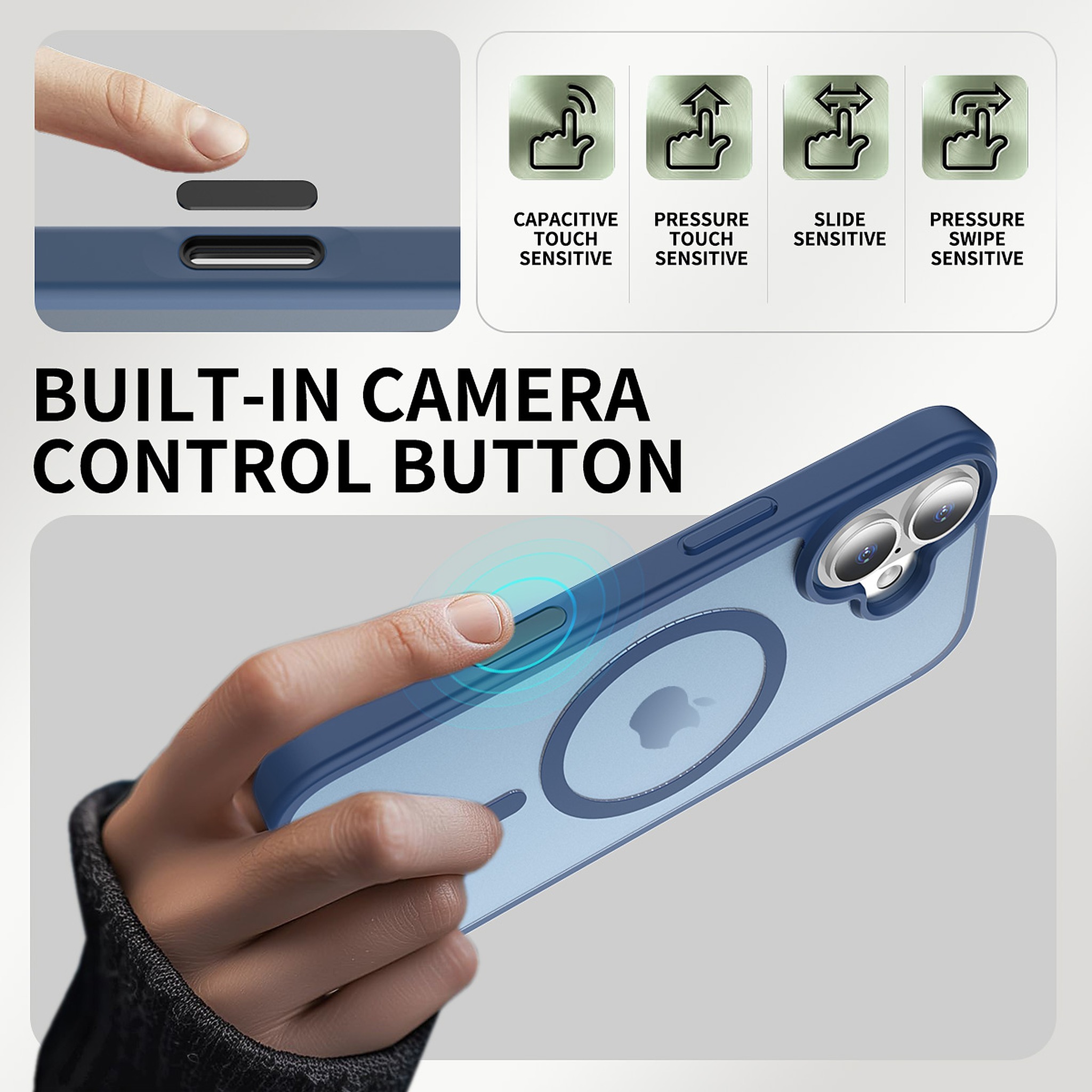 SendaFit Matte Skin-Feel Two-in-One Camera-Button Lanyard Hole MagSafe Case for iPhone 17 detail 25