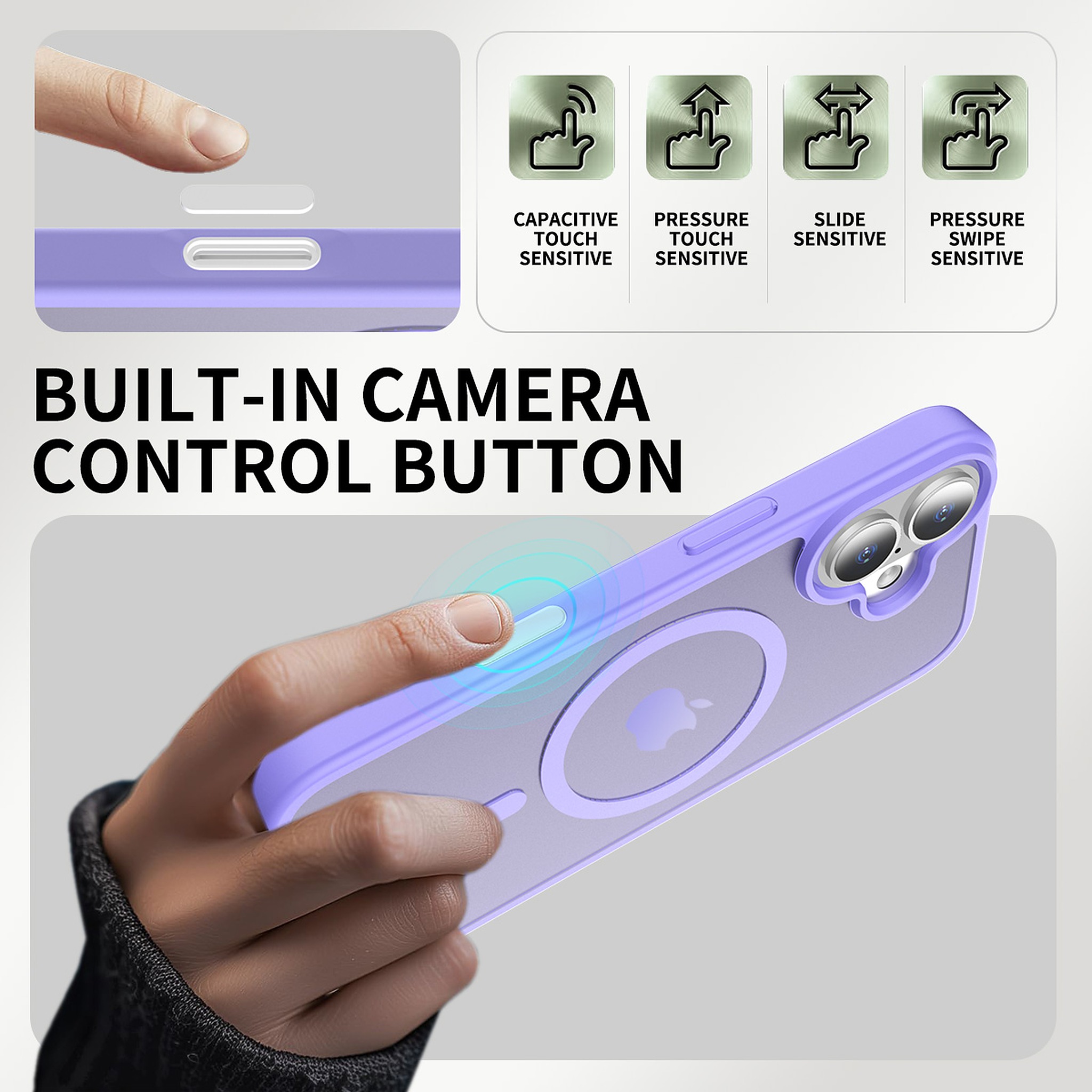 SendaFit Matte Skin-Feel Two-in-One Camera-Button Lanyard Hole MagSafe Case for iPhone 17 detail 30