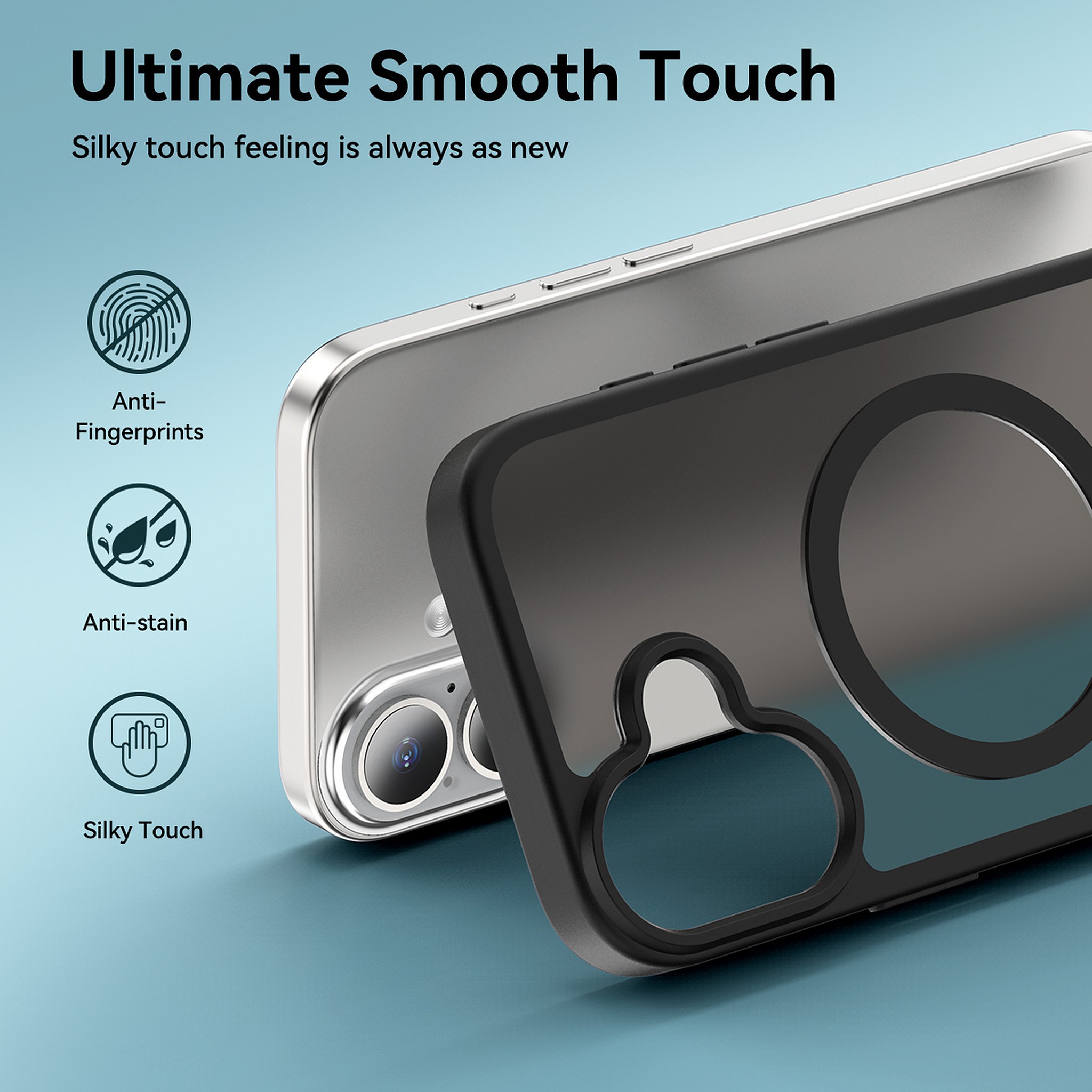 SendaFit Matte Skin-Feel Two-in-One Camera-Button Lanyard Hole MagSafe Case for iPhone 17 detail 4