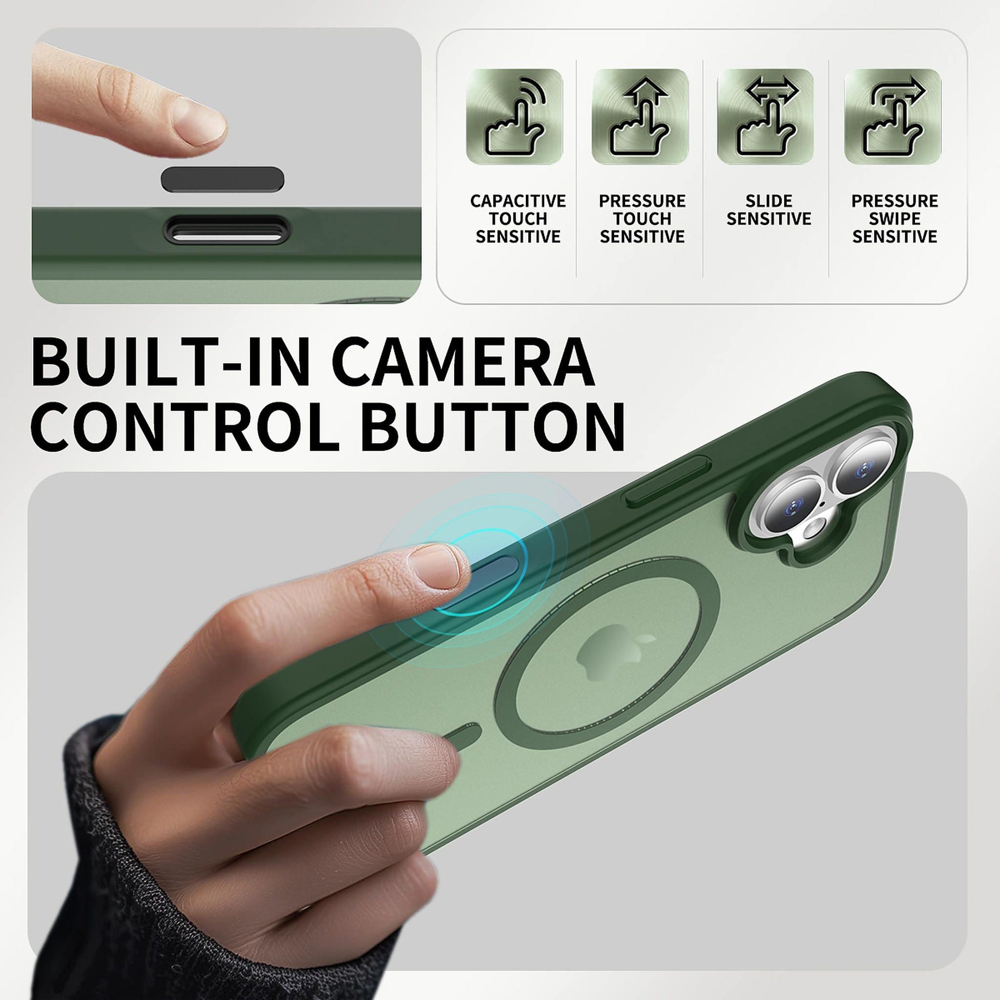 SendaFit Matte Skin-Feel Two-in-One Camera-Button Lanyard Hole MagSafe Case for iPhone 17 detail 44