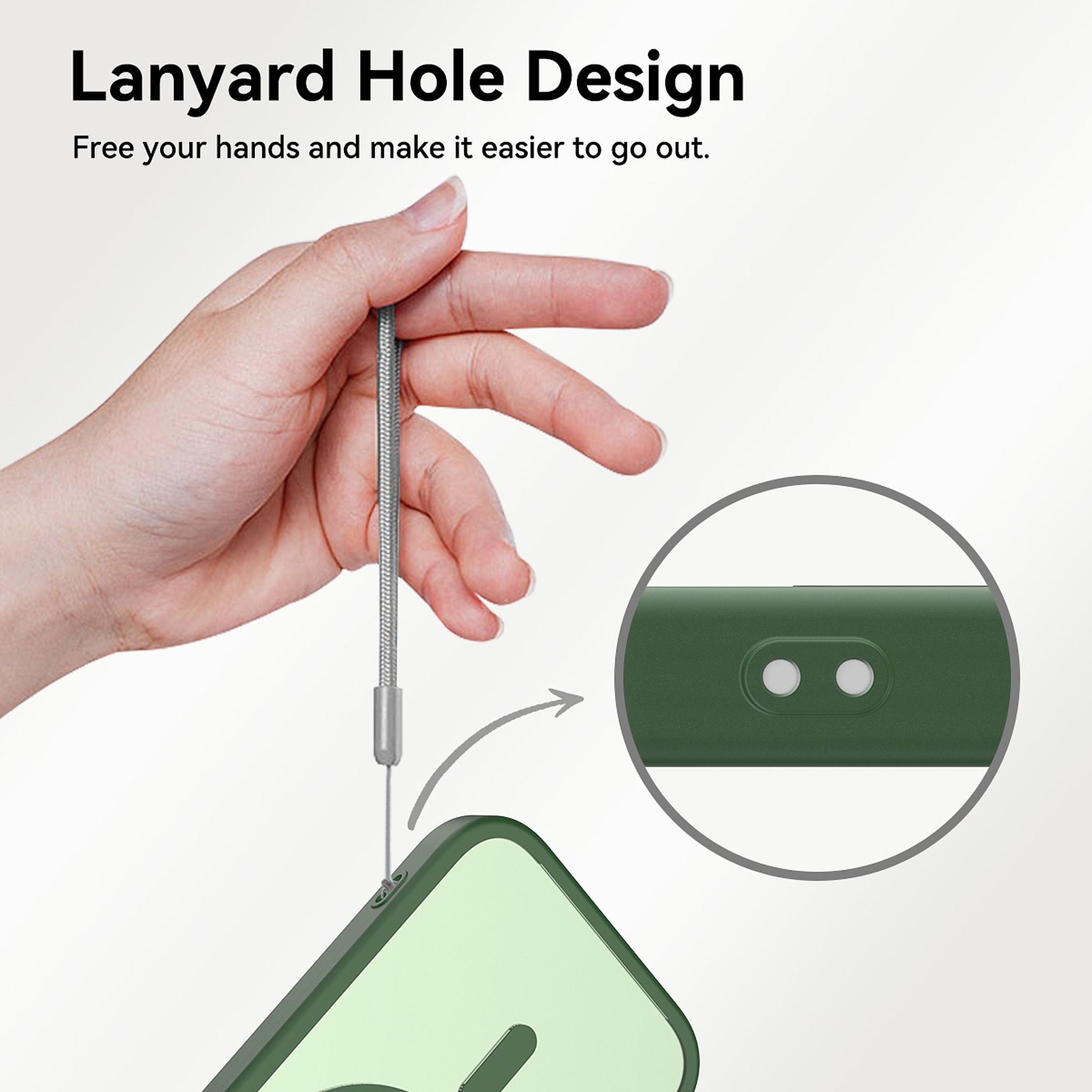 SendaFit Matte Skin-Feel Two-in-One Camera-Button Lanyard Hole MagSafe Case for iPhone 17 detail 45