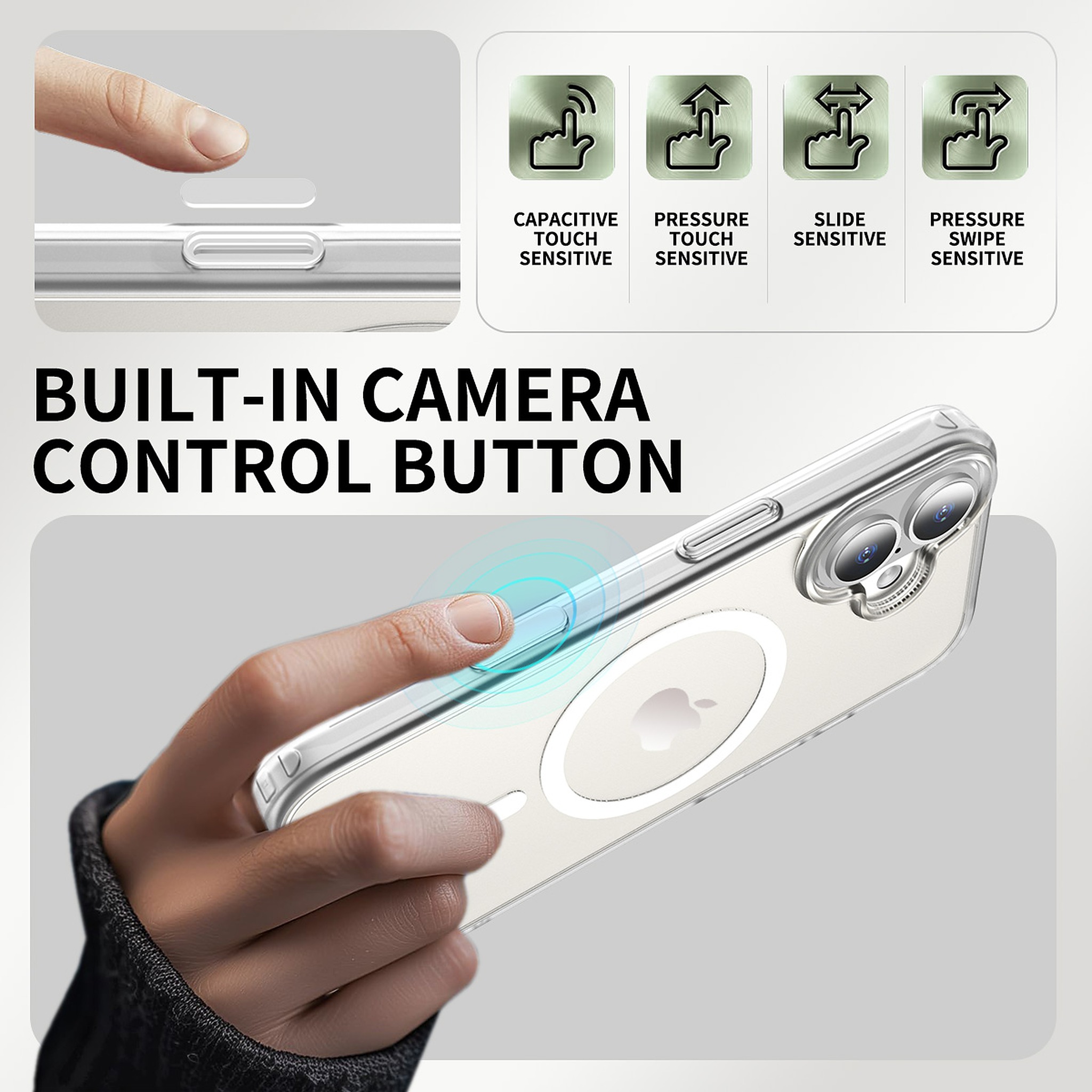 SendaFit Matte Skin-Feel Two-in-One Camera-Button Lanyard Hole MagSafe Case for iPhone 17 detail 48