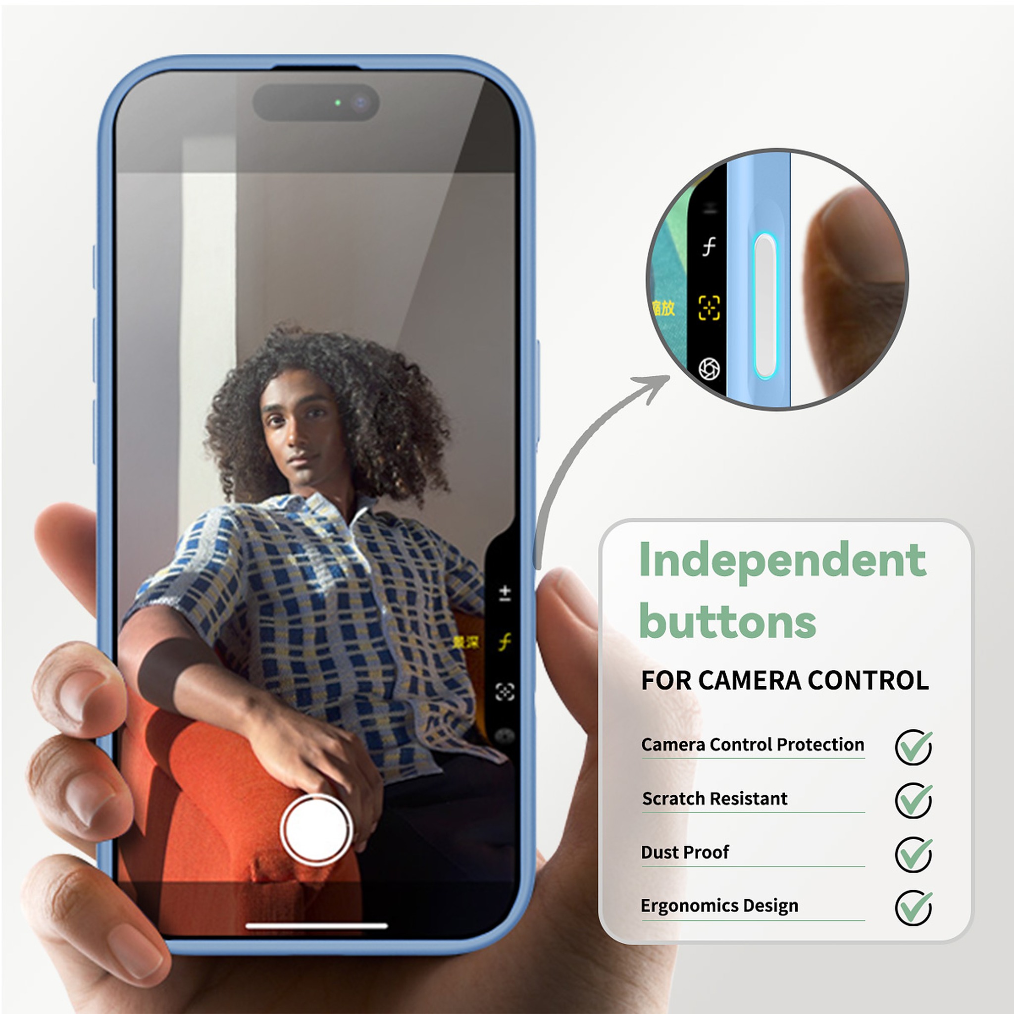 SendaFit Matte Skin-Feel Two-in-One Camera-Button Lanyard Hole MagSafe Case for iPhone 17 detail 5