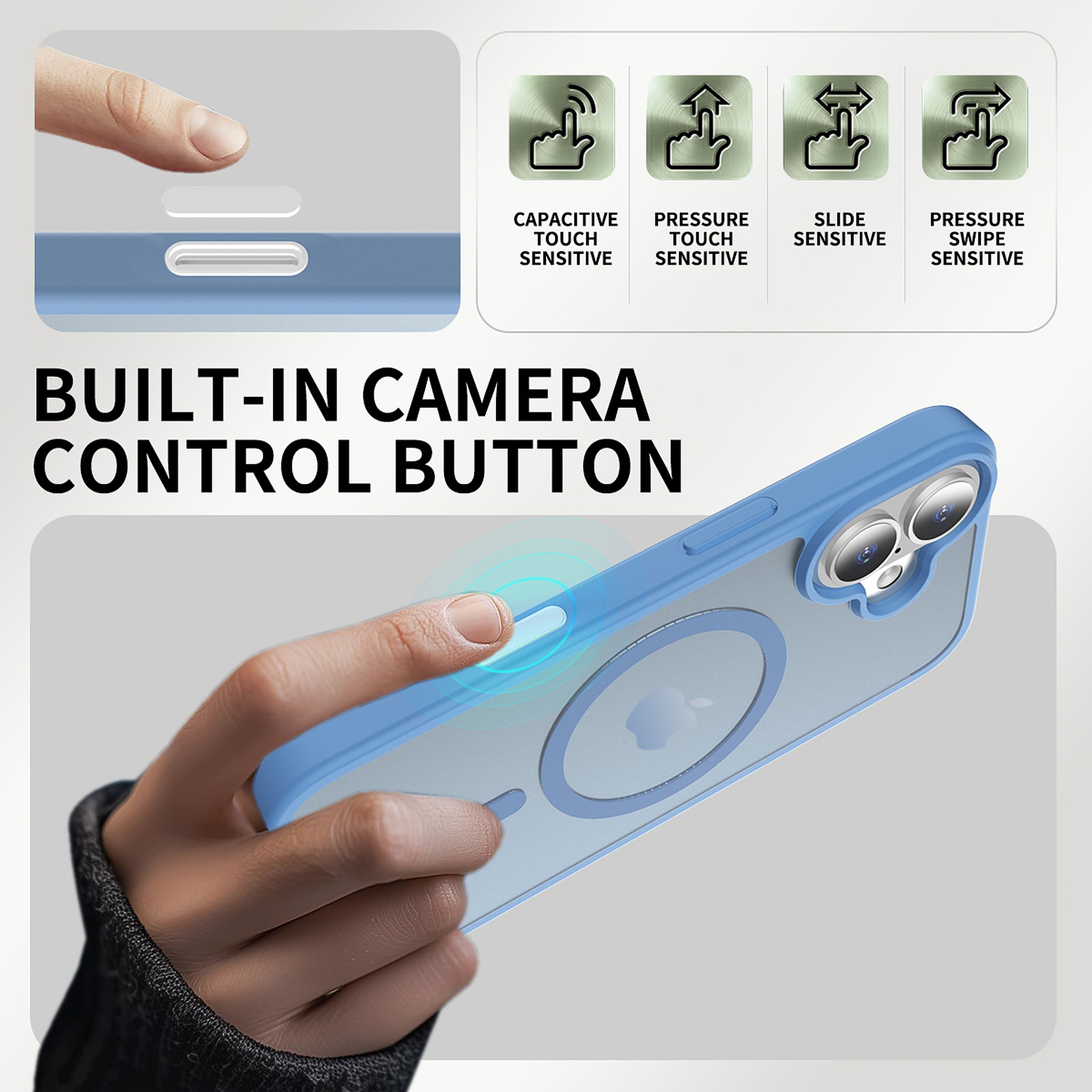 SendaFit Matte Skin-Feel Two-in-One Camera-Button Lanyard Hole MagSafe Case for iPhone 17 detail 6