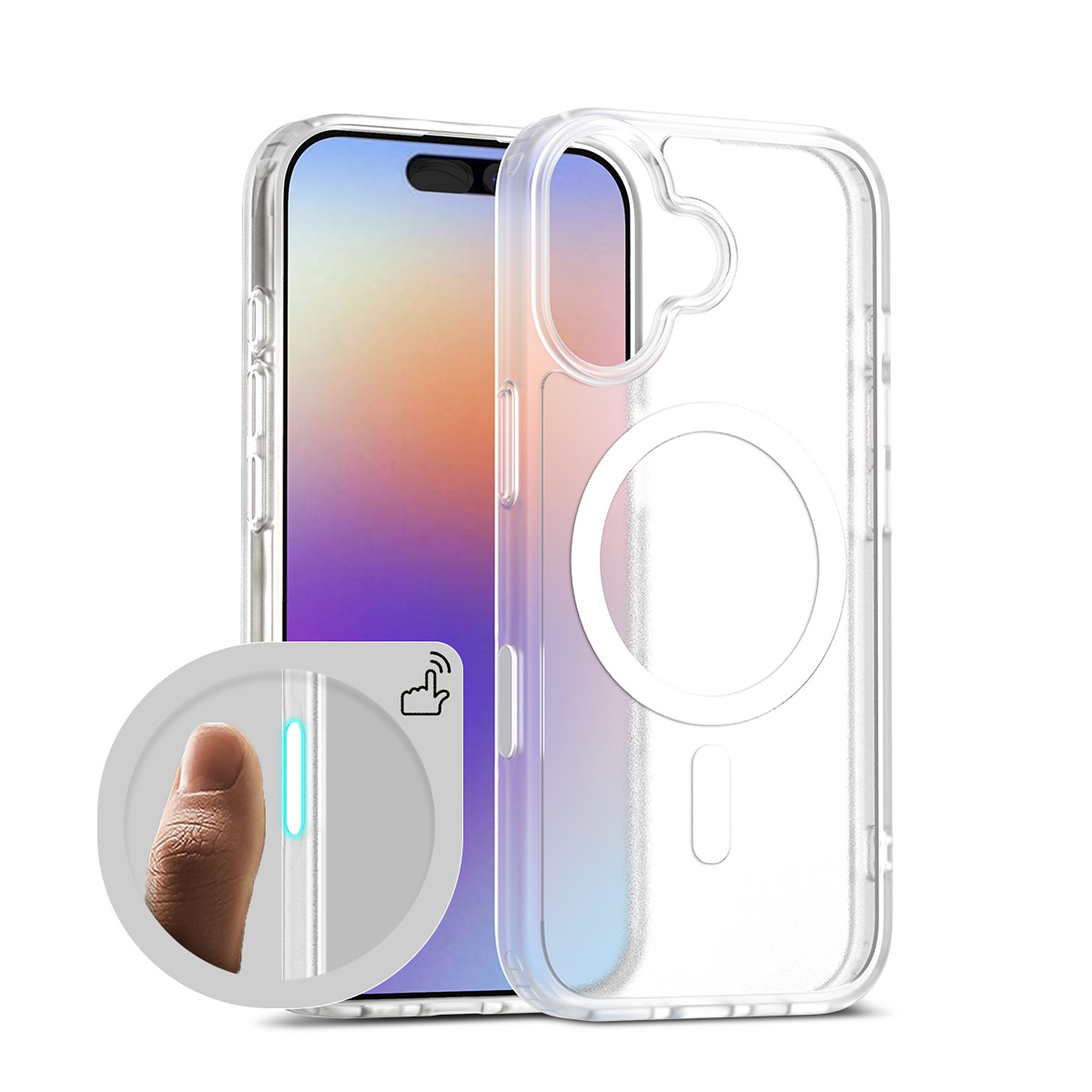 SendaFit Matte Skin-Feel Two-in-One Camera-Button Lanyard Hole MagSafe Case for iPhone 17 (Slim Speaker Port) - Frosted Clear