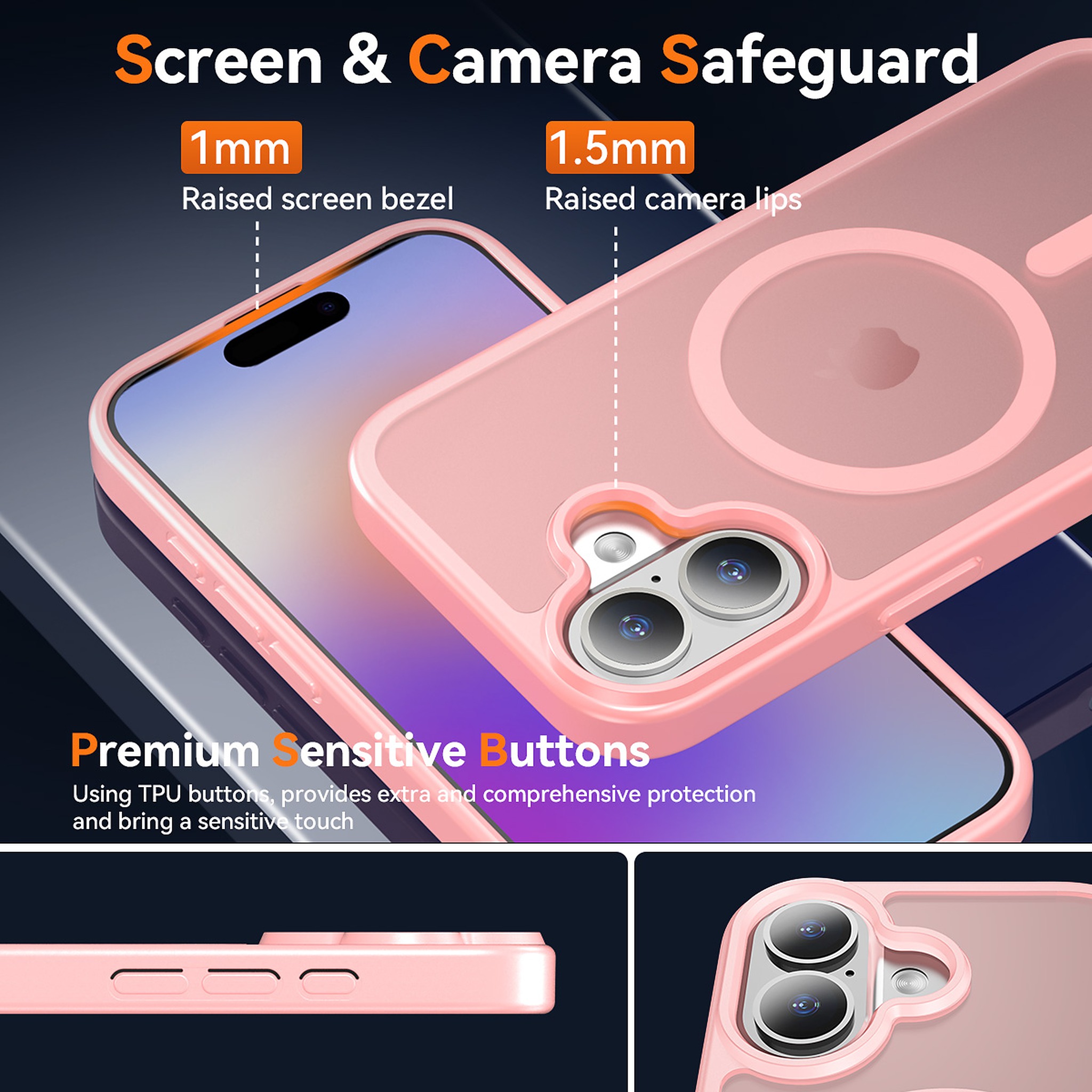 SendaFit Matte Skin-Feel Two-in-One Camera-Button Lanyard Hole MagSafe Case for iPhone 17 (Slim Speaker Port) detail 16