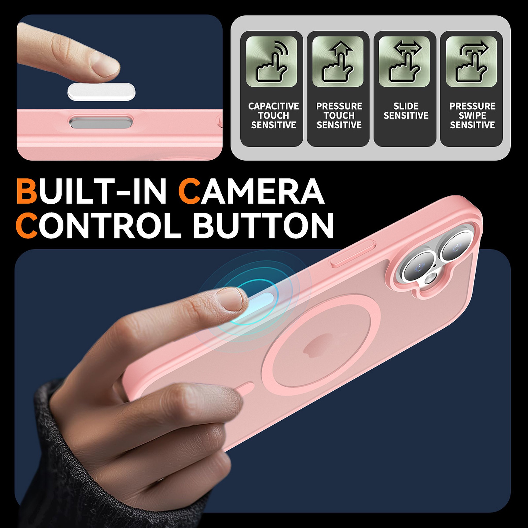 SendaFit Matte Skin-Feel Two-in-One Camera-Button Lanyard Hole MagSafe Case for iPhone 17 (Slim Speaker Port) detail 17