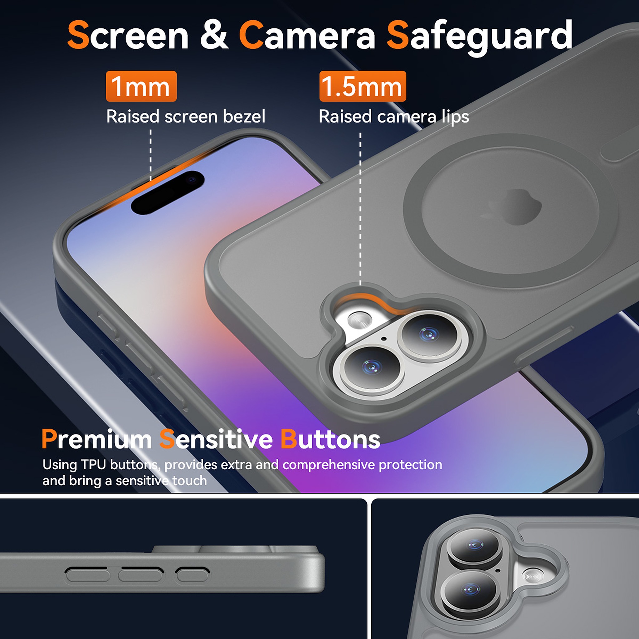 SendaFit Matte Skin-Feel Two-in-One Camera-Button Lanyard Hole MagSafe Case for iPhone 17 (Slim Speaker Port) detail 21