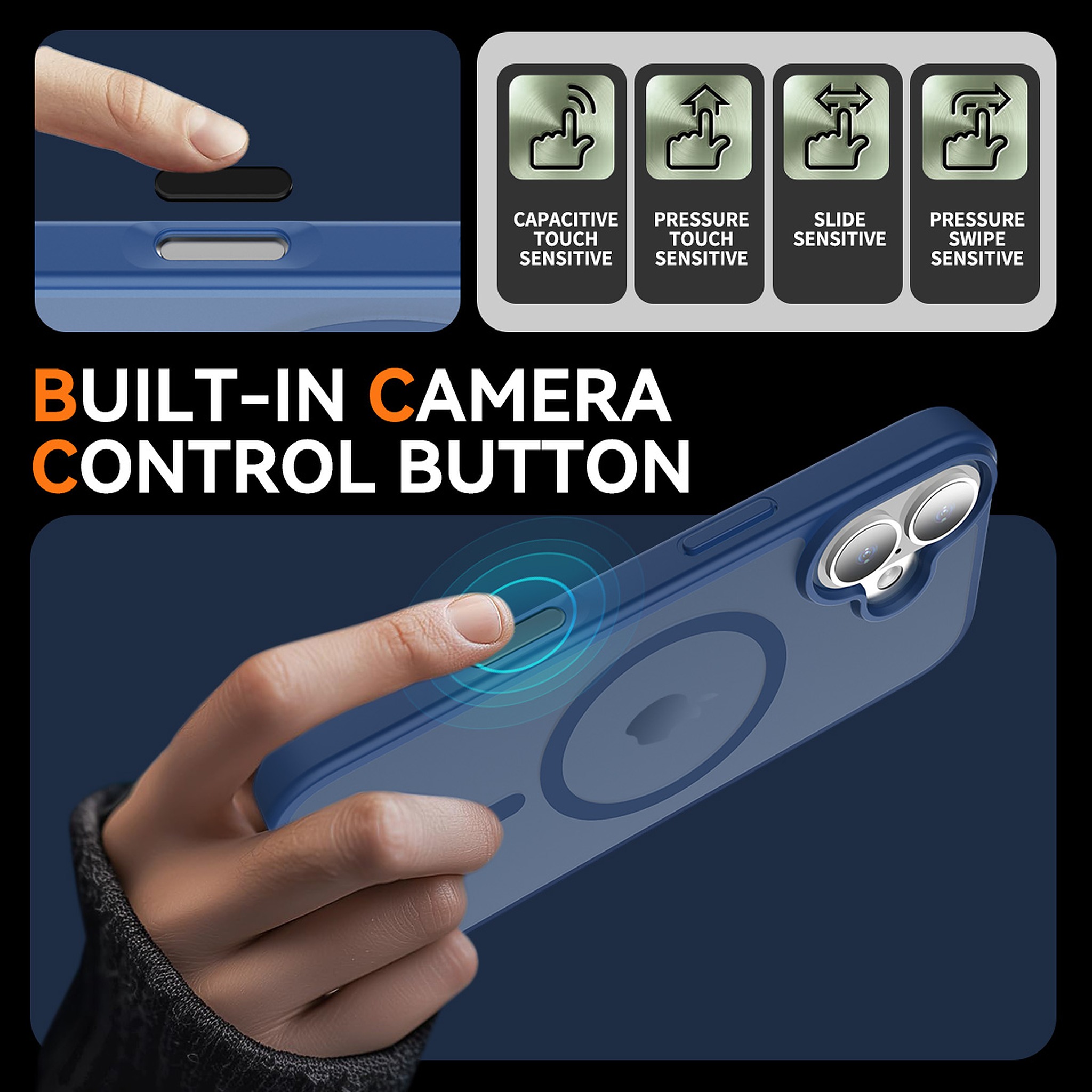 SendaFit Matte Skin-Feel Two-in-One Camera-Button Lanyard Hole MagSafe Case for iPhone 17 (Slim Speaker Port) detail 27