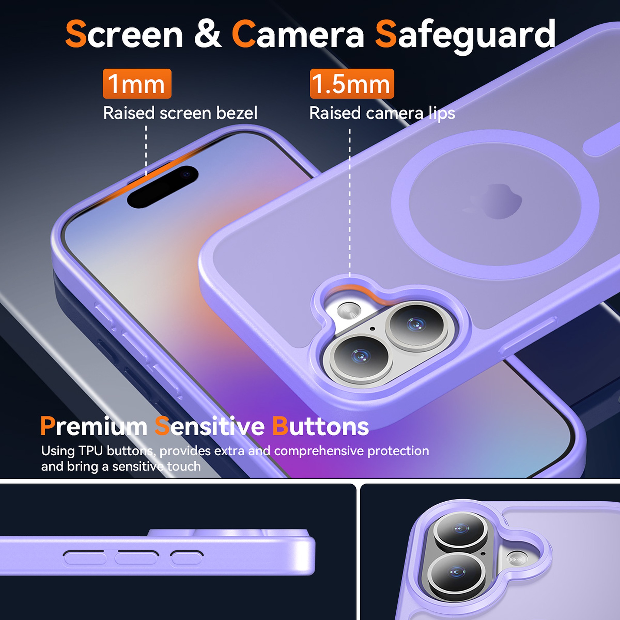 SendaFit Matte Skin-Feel Two-in-One Camera-Button Lanyard Hole MagSafe Case for iPhone 17 (Slim Speaker Port) detail 31