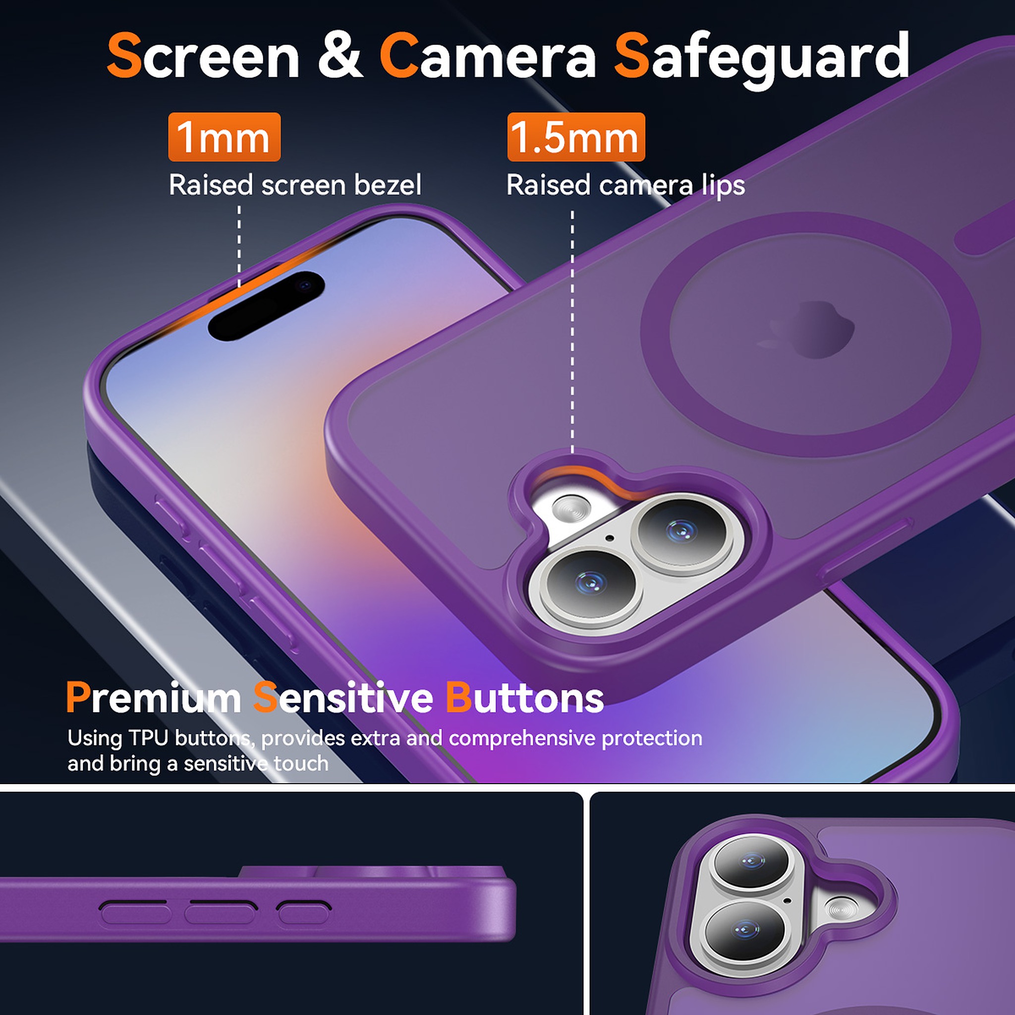SendaFit Matte Skin-Feel Two-in-One Camera-Button Lanyard Hole MagSafe Case for iPhone 17 (Slim Speaker Port) detail 36