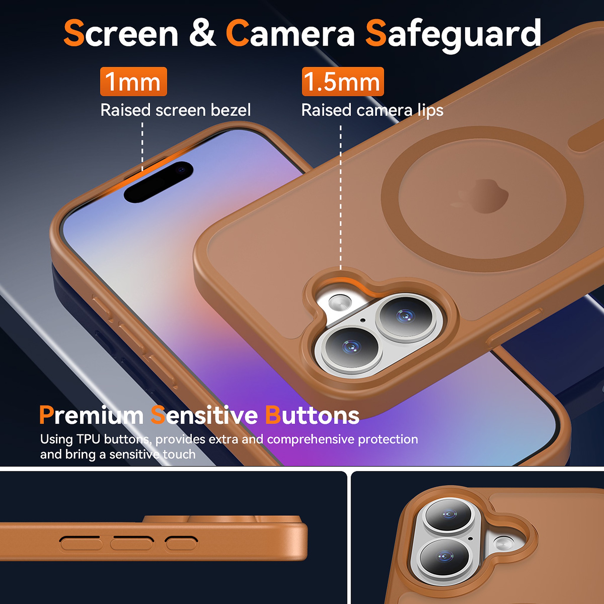 SendaFit Matte Skin-Feel Two-in-One Camera-Button Lanyard Hole MagSafe Case for iPhone 17 (Slim Speaker Port) detail 41