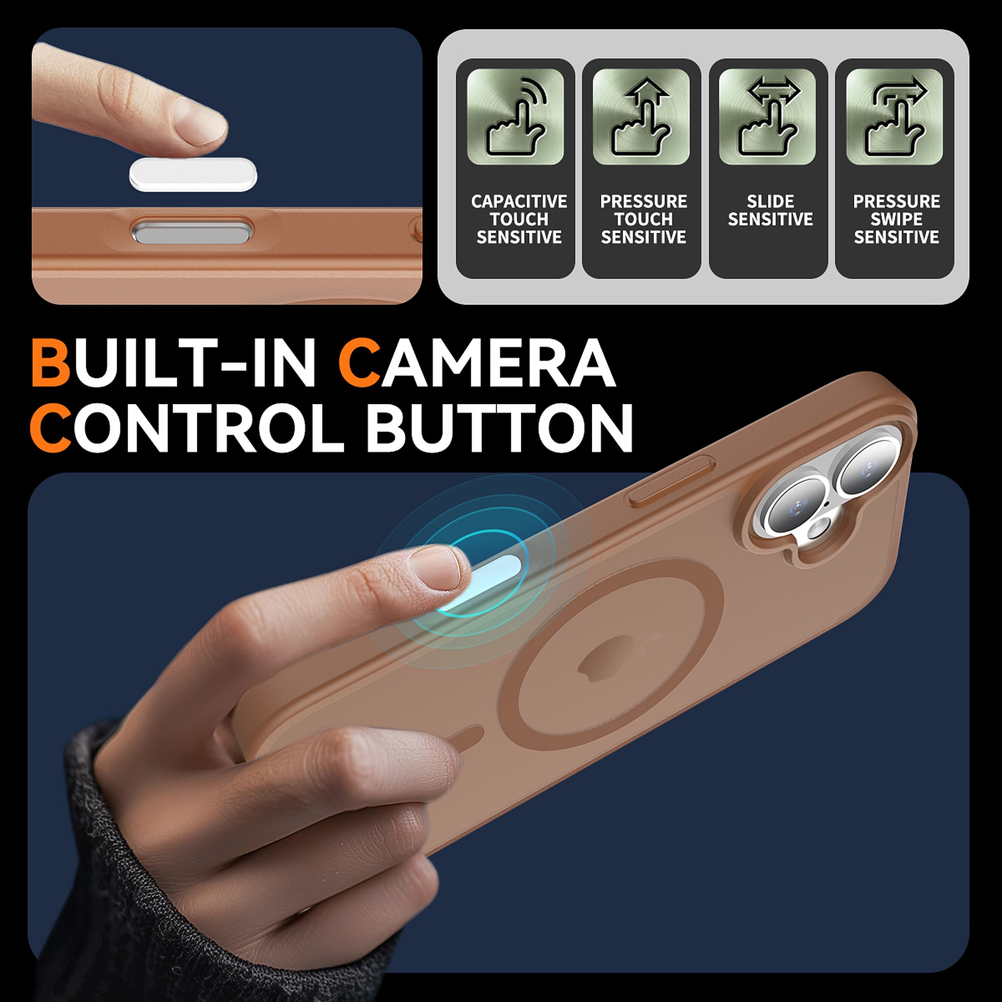 SendaFit Matte Skin-Feel Two-in-One Camera-Button Lanyard Hole MagSafe Case for iPhone 17 (Slim Speaker Port) detail 42