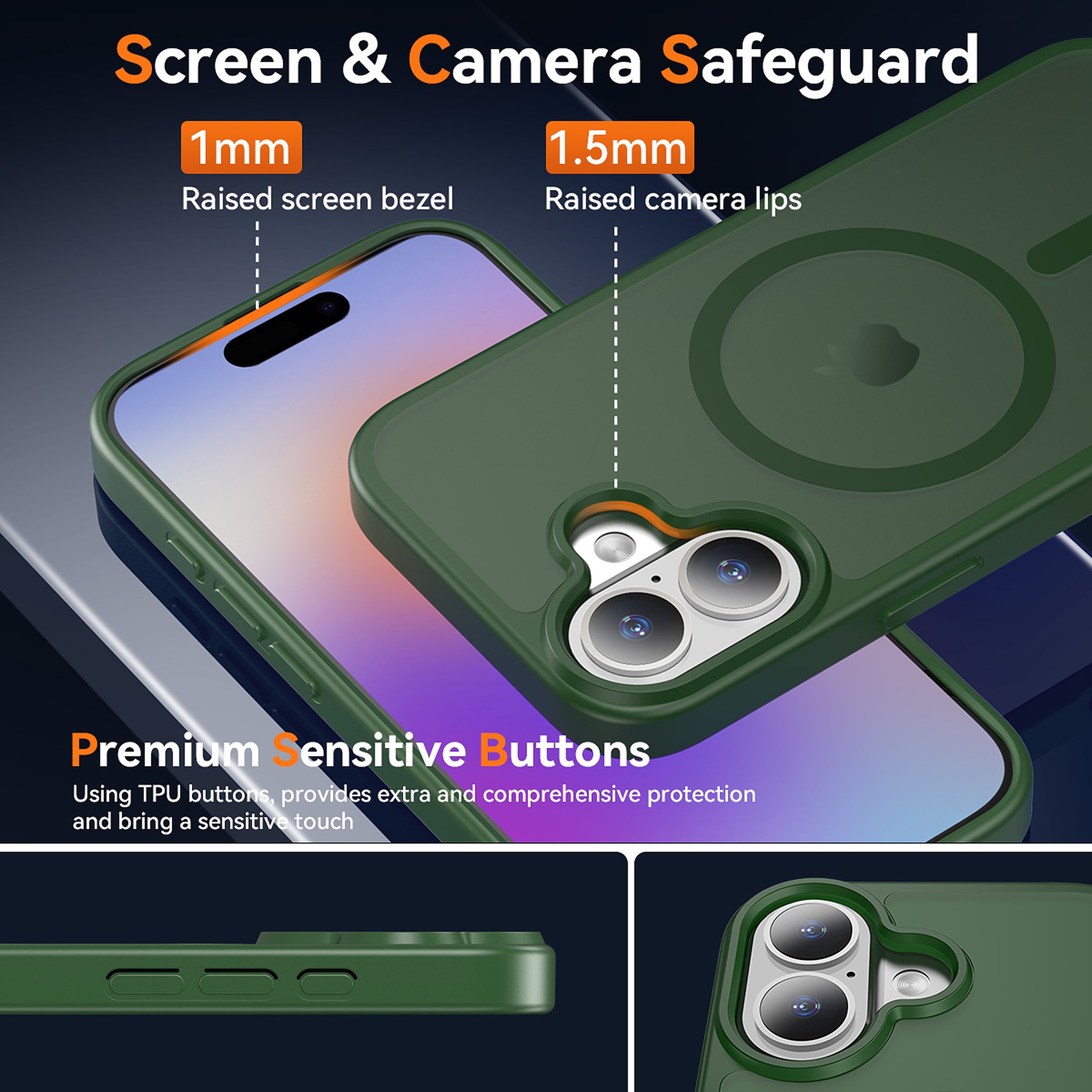 SendaFit Matte Skin-Feel Two-in-One Camera-Button Lanyard Hole MagSafe Case for iPhone 17 (Slim Speaker Port) detail 46