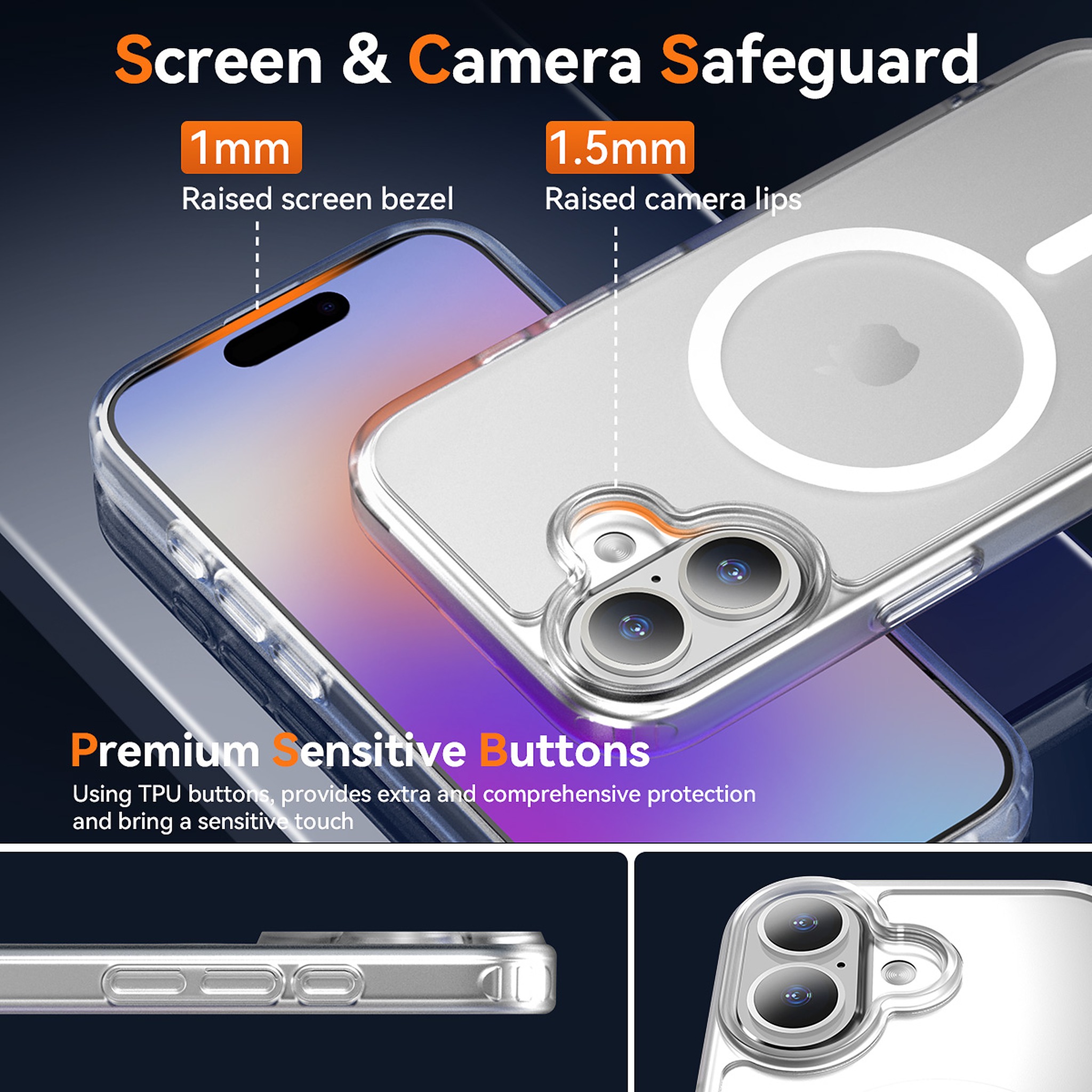 SendaFit Matte Skin-Feel Two-in-One Camera-Button Lanyard Hole MagSafe Case for iPhone 17 (Slim Speaker Port) detail 51
