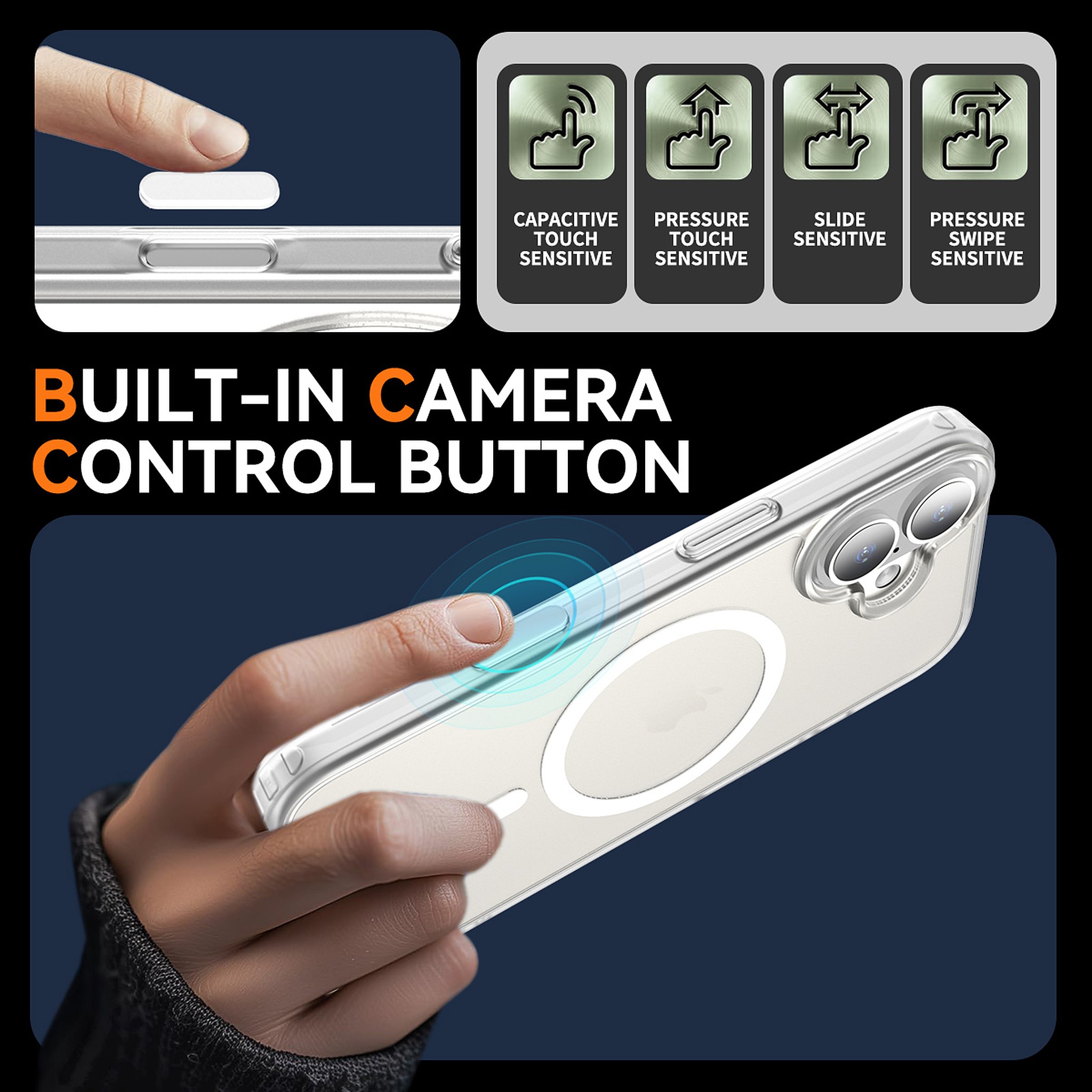SendaFit Matte Skin-Feel Two-in-One Camera-Button Lanyard Hole MagSafe Case for iPhone 17 (Slim Speaker Port) detail 52