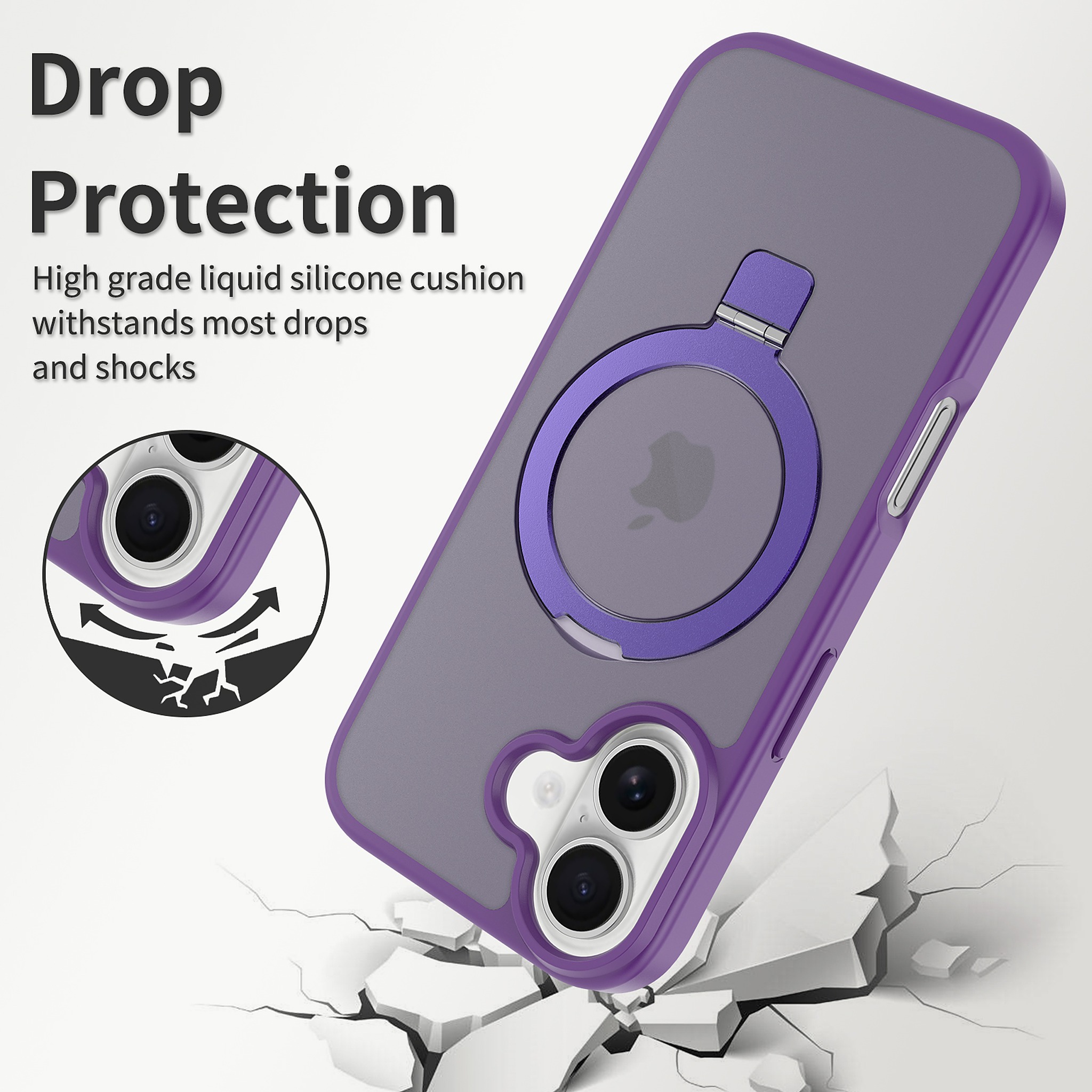 SendaFit Matte Skin-Feel Racket-Stand Case for iPhone 17 detail 2