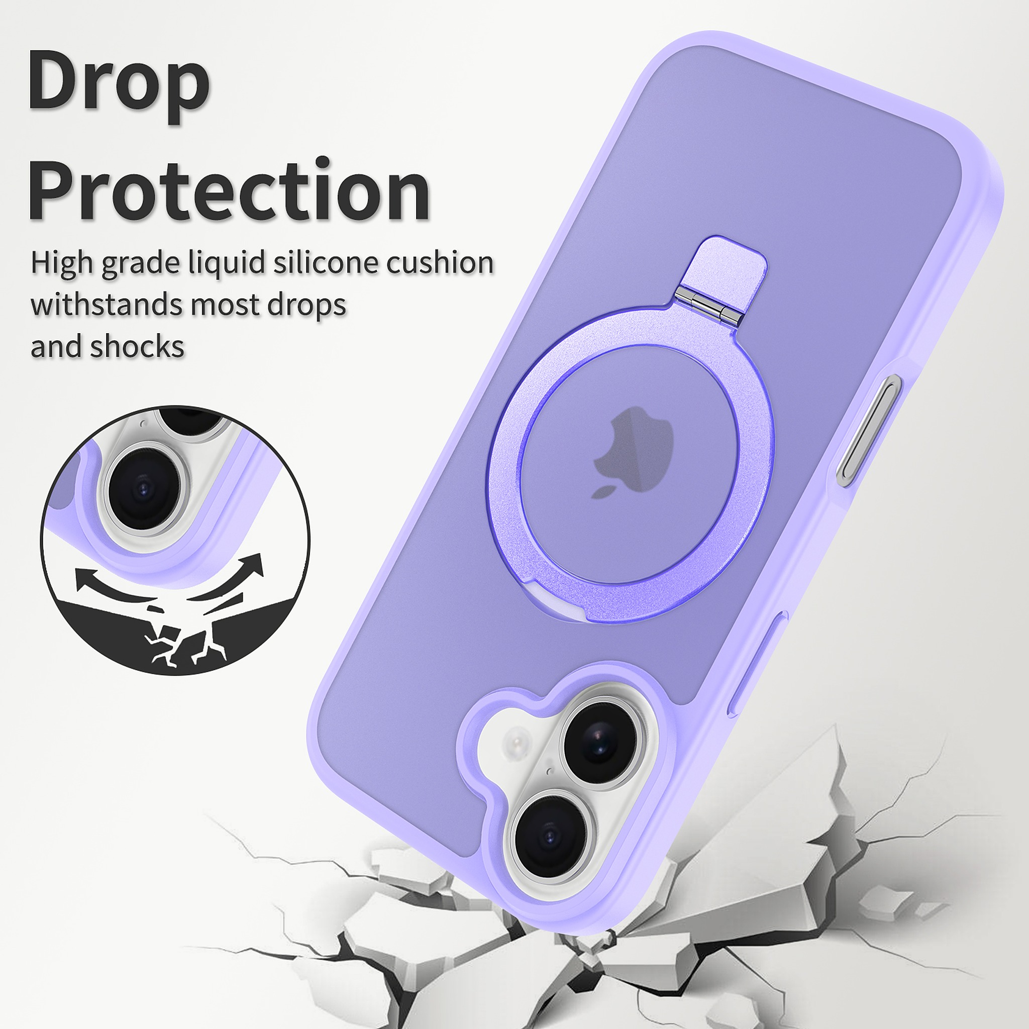 SendaFit Matte Skin-Feel Racket-Stand Case for iPhone 17 detail 3