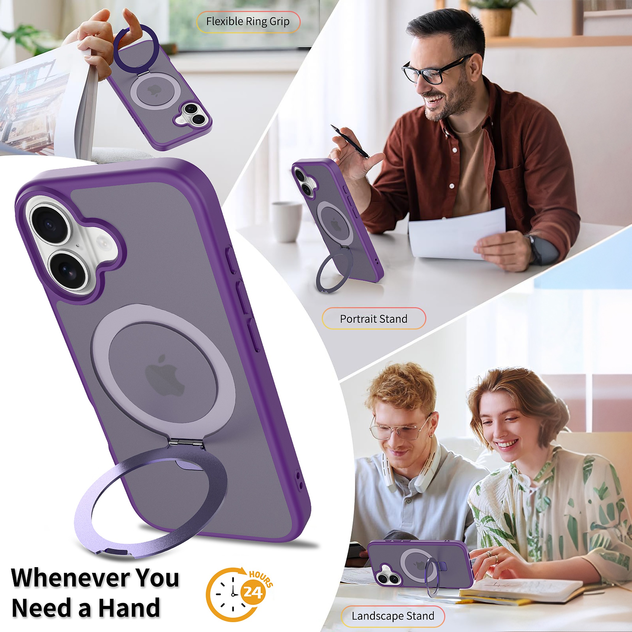 SendaFit Matte Skin-Feel Racket-Stand Case for iPhone 17 detail 9