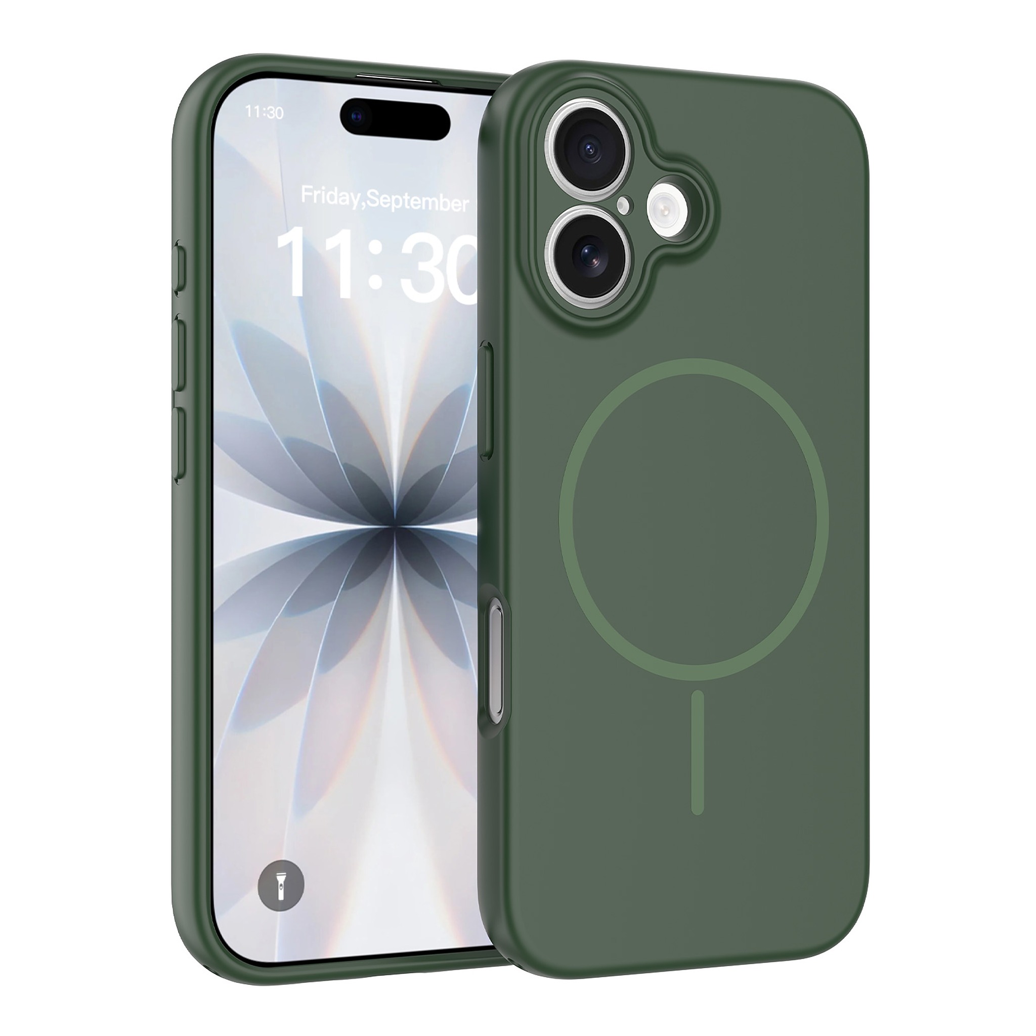SendaFit Solid-Color Two-in-One MagSafe Case for iPhone 17 - Dark Green