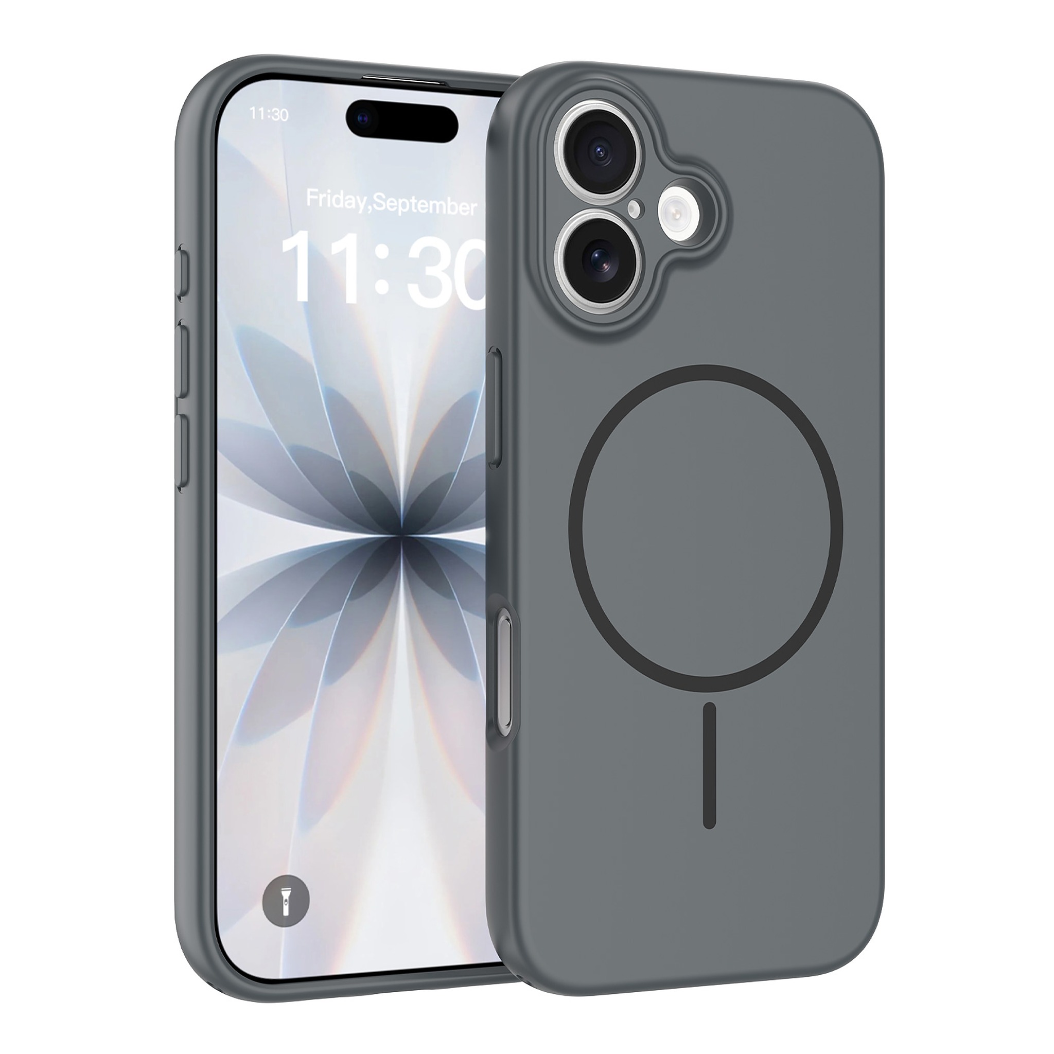 SendaFit Solid-Color Two-in-One MagSafe Case for iPhone 17 - Dark Gray