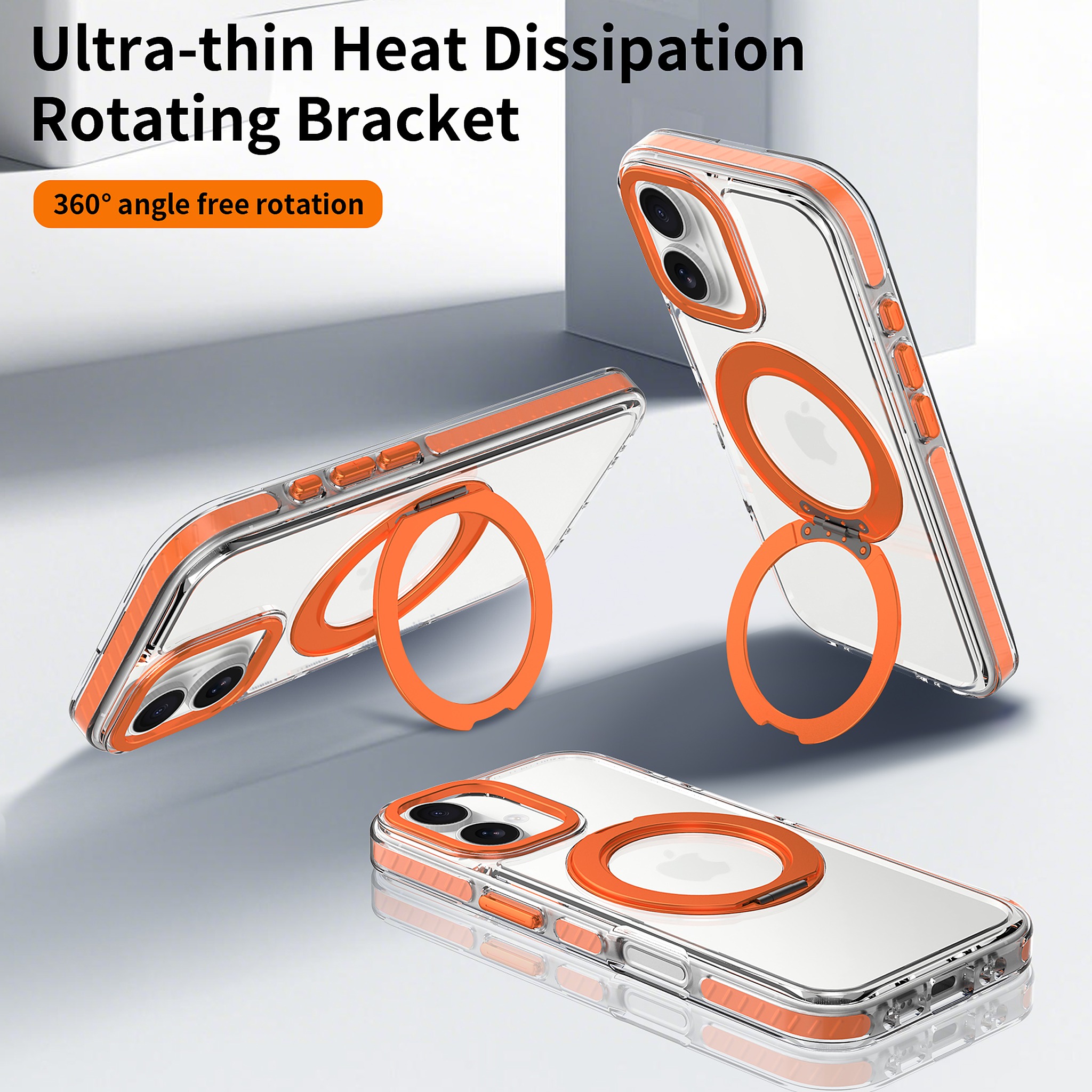 SendaFit Iridescent Clear 360° Stand Case for iPhone 17 detail 15