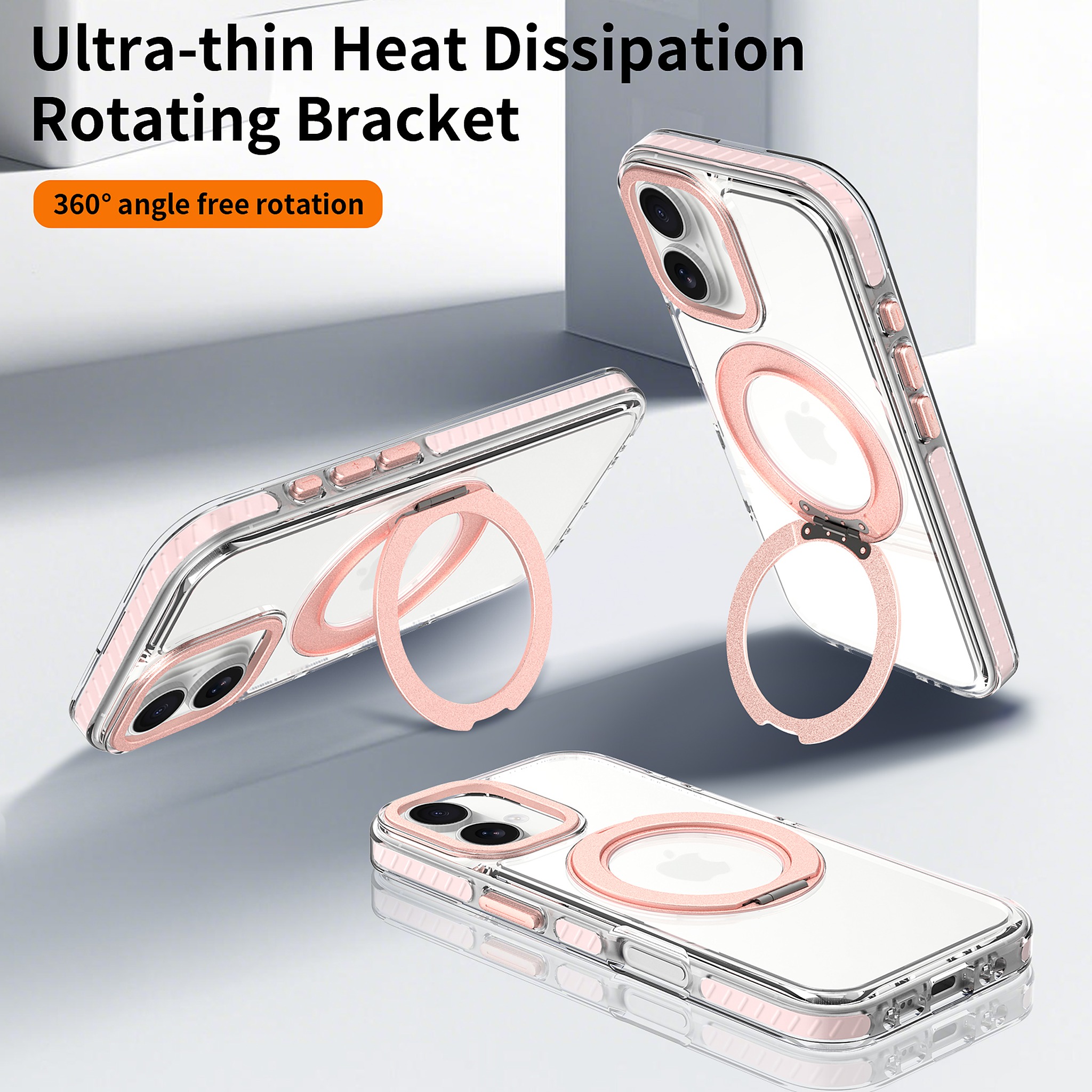 SendaFit Iridescent Clear 360° Stand Case for iPhone 17 detail 21