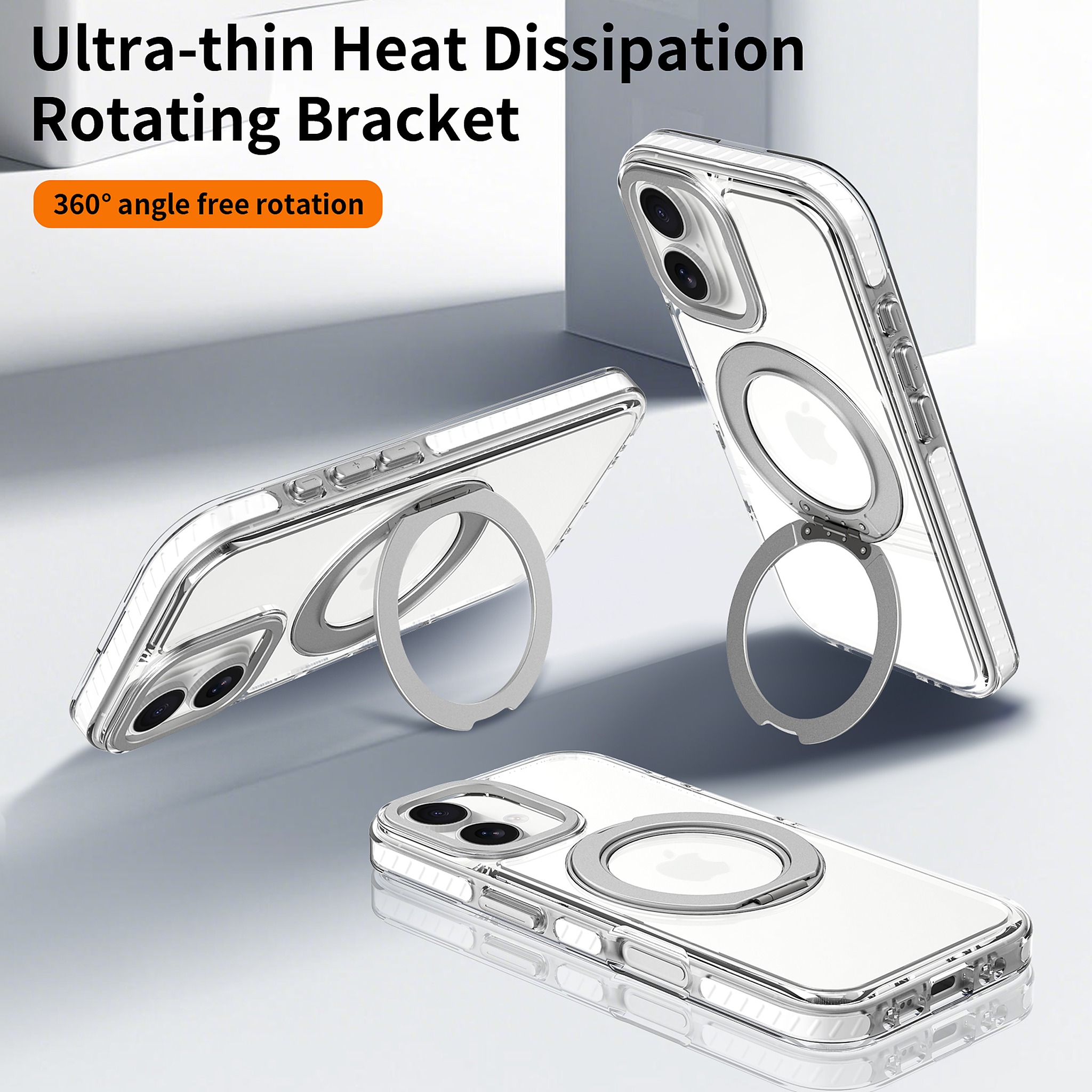 SendaFit Iridescent Clear 360° Stand Case for iPhone 17 detail 27