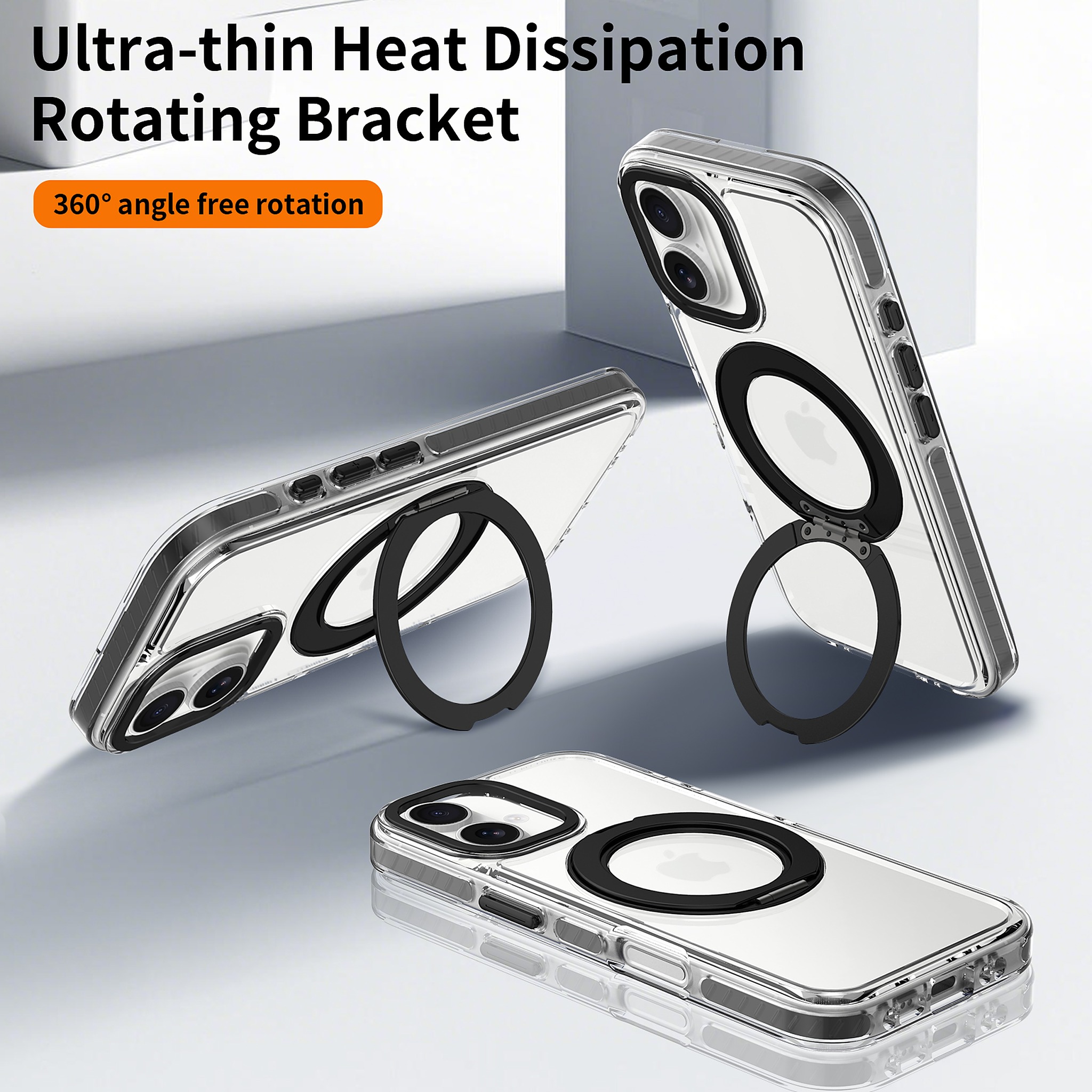 SendaFit Iridescent Clear 360° Stand Case for iPhone 17 detail 30