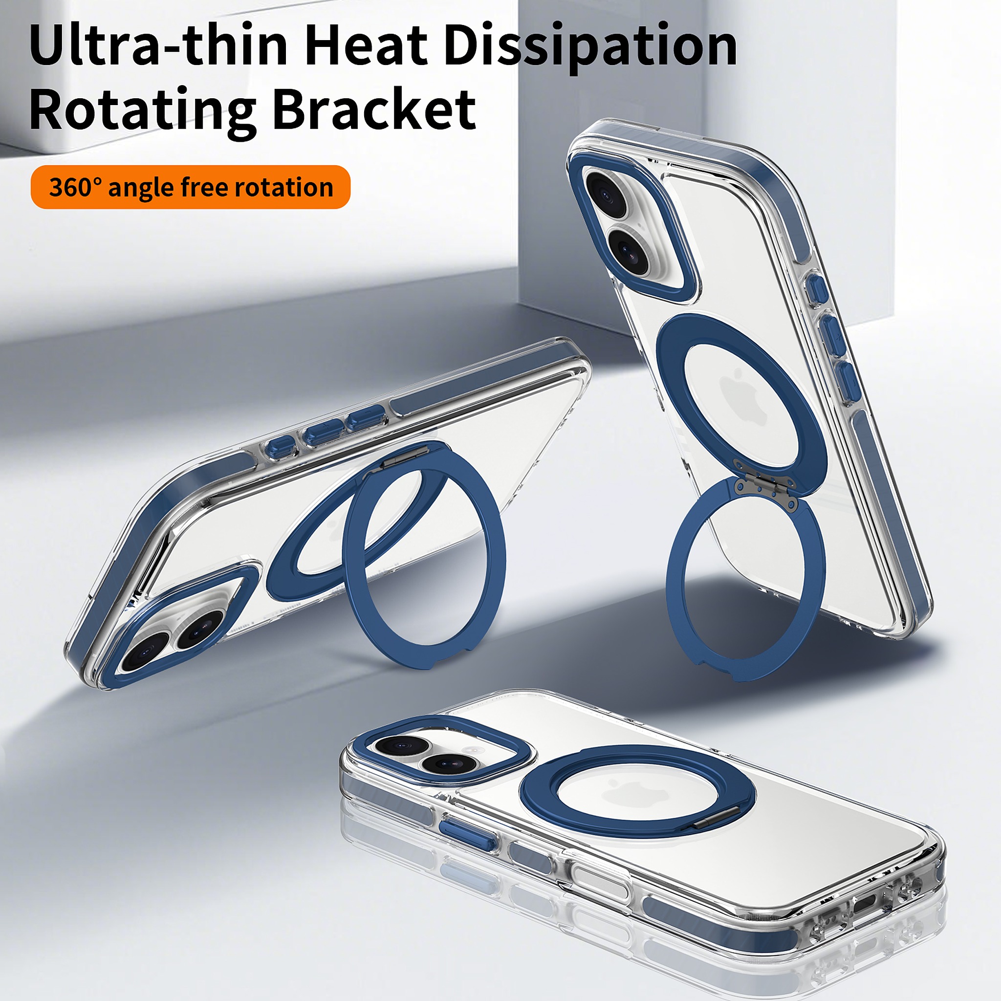 SendaFit Iridescent Clear 360° Stand Case for iPhone 17 detail 5