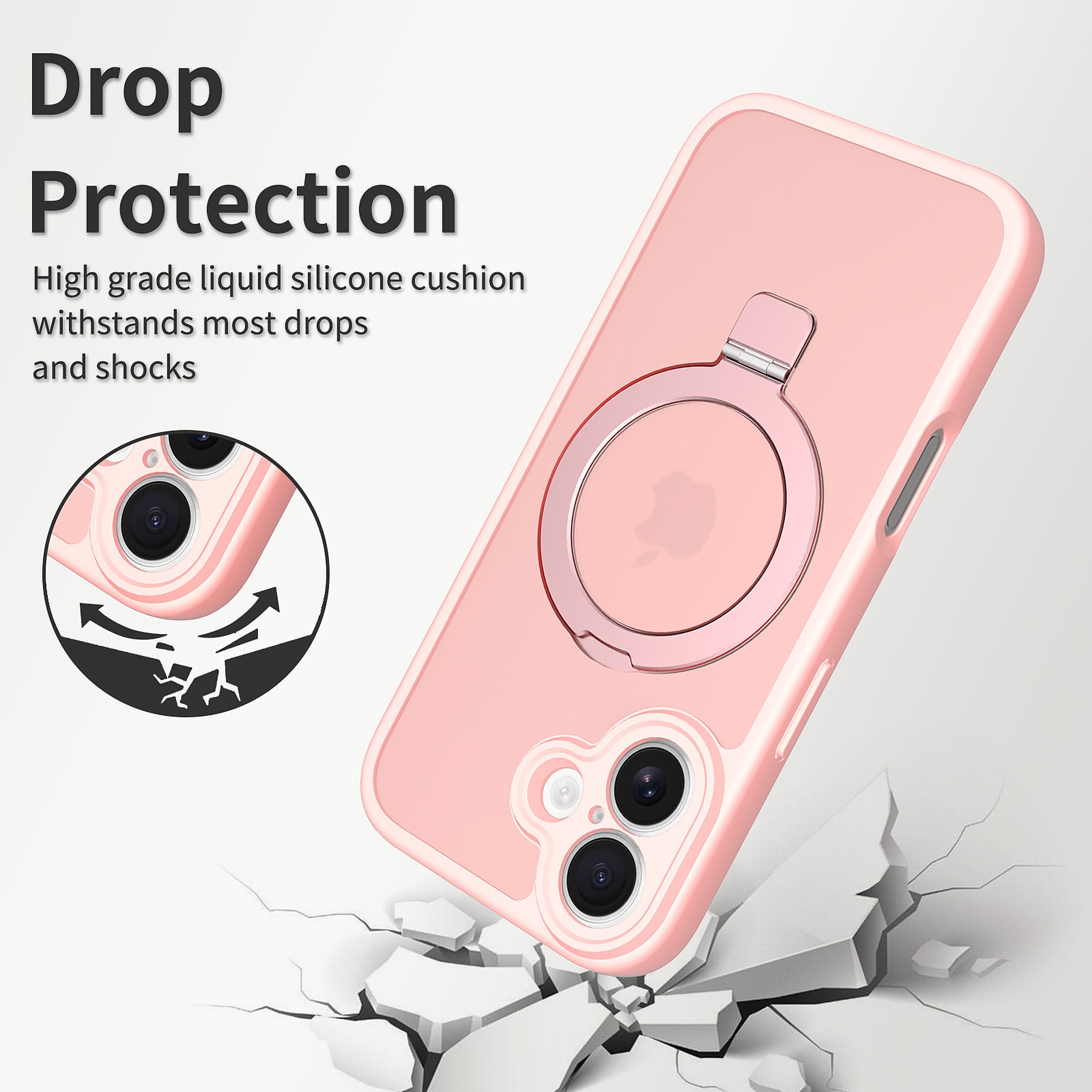 SendaFit Precise-Cutout Matte Skin-Feel Racket-Stand Case for iPhone 17 detail 1
