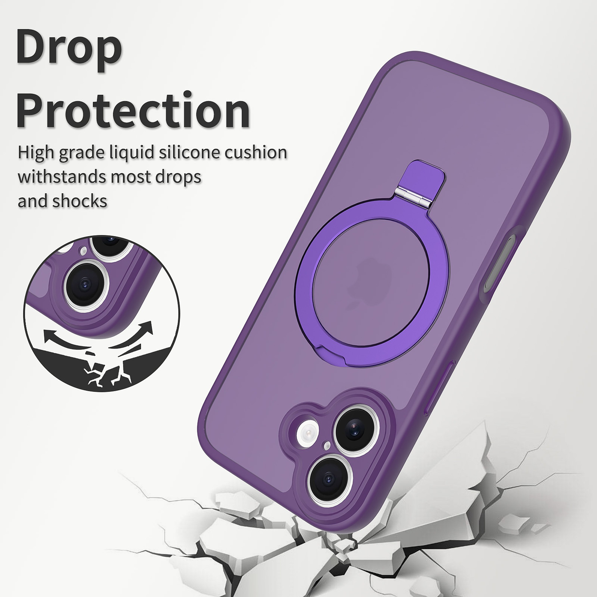 SendaFit Precise-Cutout Matte Skin-Feel Racket-Stand Case for iPhone 17 detail 13
