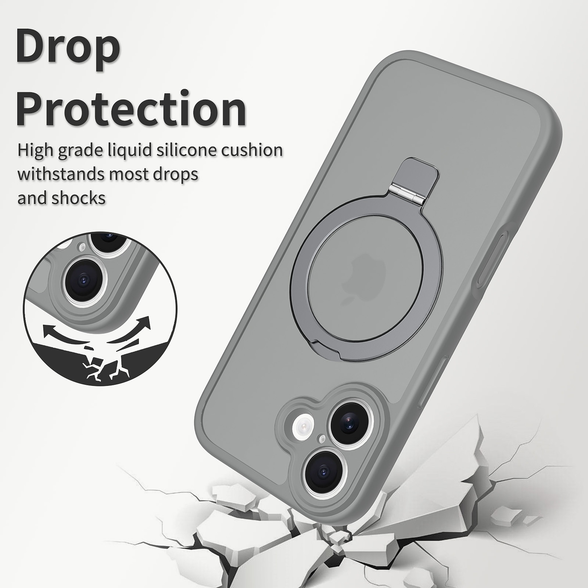 SendaFit Precise-Cutout Matte Skin-Feel Racket-Stand Case for iPhone 17 detail 5