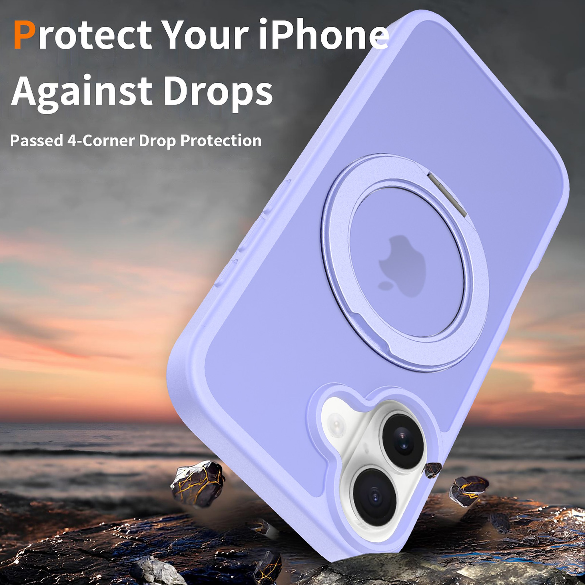 SendaFit Matte Skin-Feel 360° Stand Case for iPhone 17 (Orange Accent) detail 16