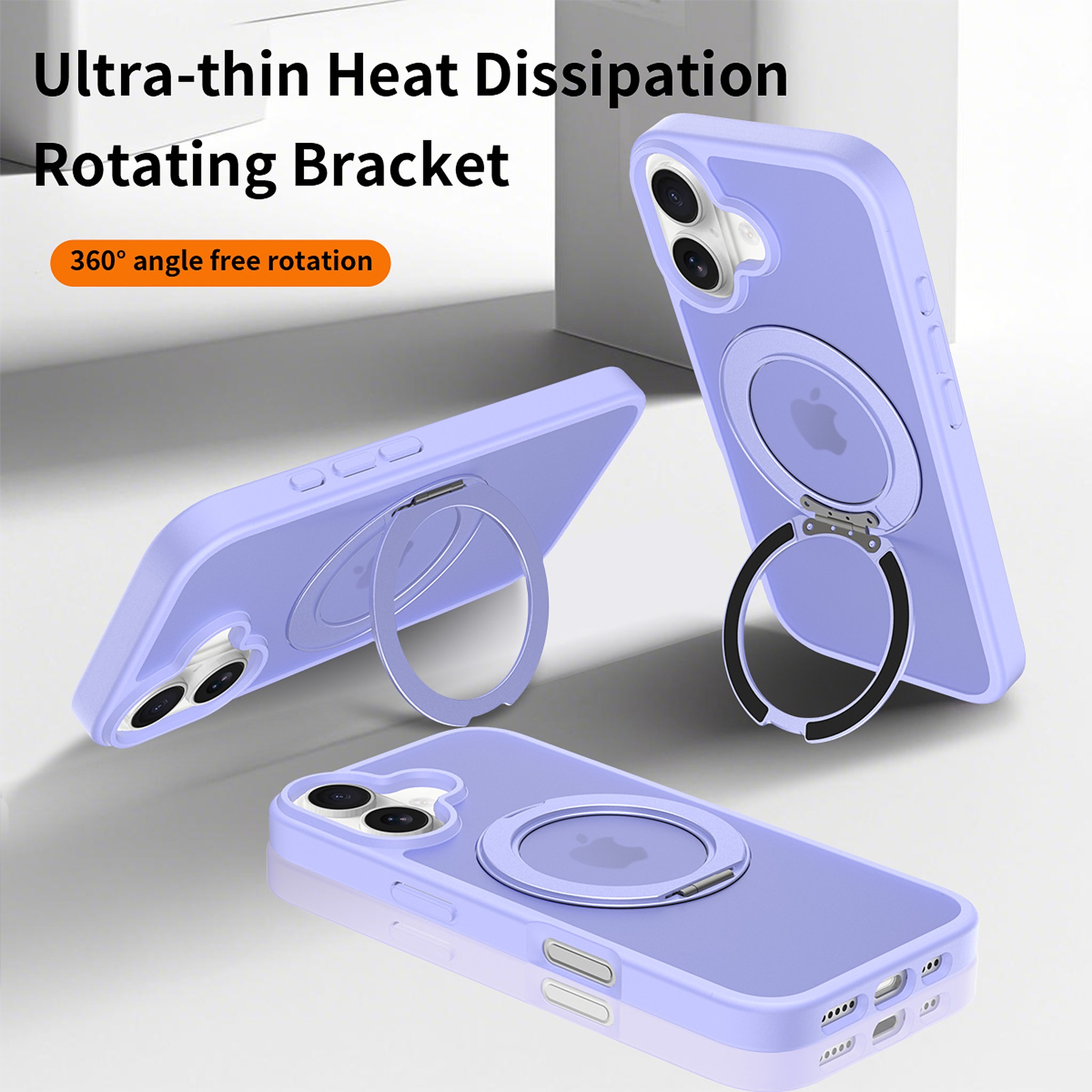 SendaFit Matte Skin-Feel 360° Stand Case for iPhone 17 (Orange Accent) detail 20