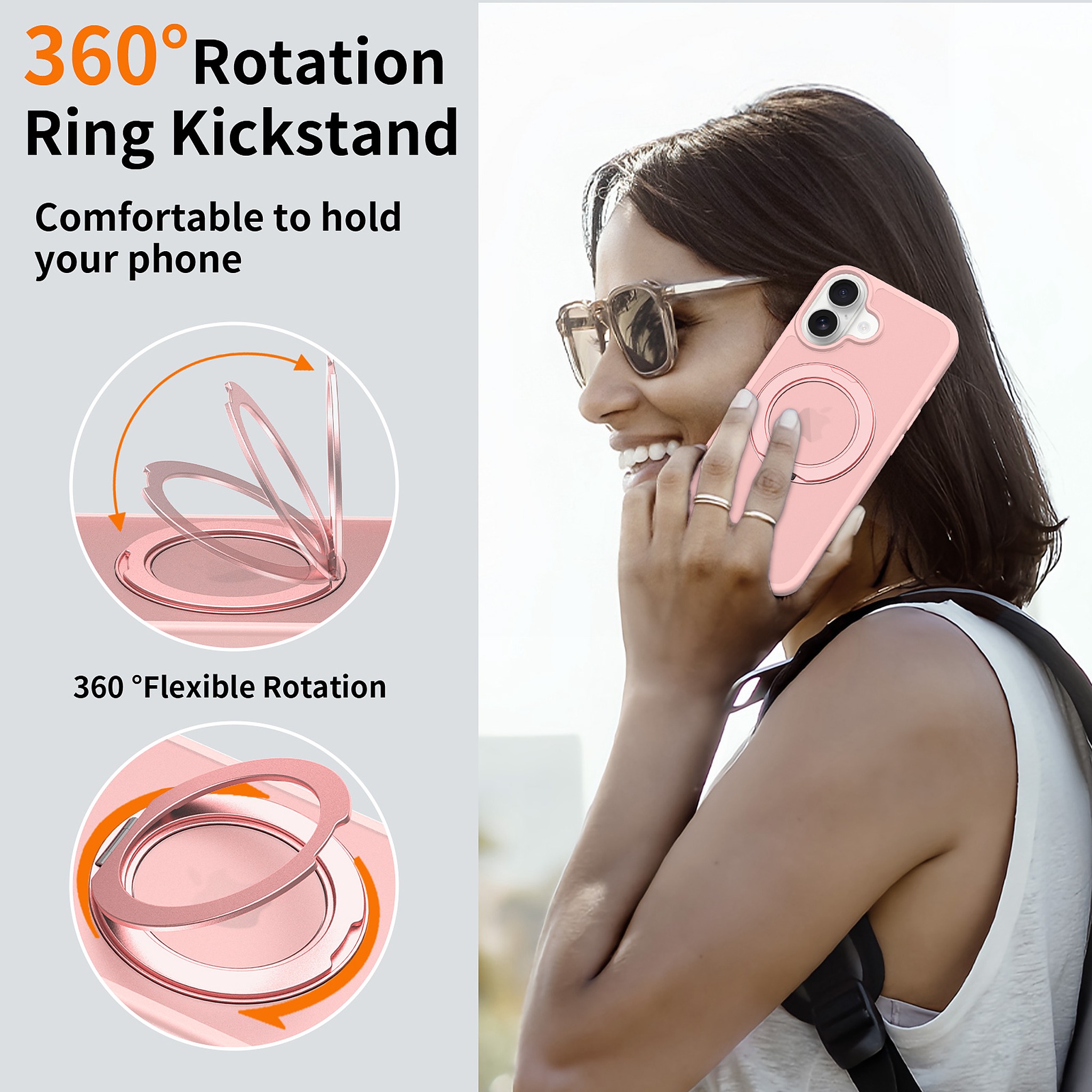 SendaFit Matte Skin-Feel 360° Stand Camera-Button Case for iPhone 17 detail 11