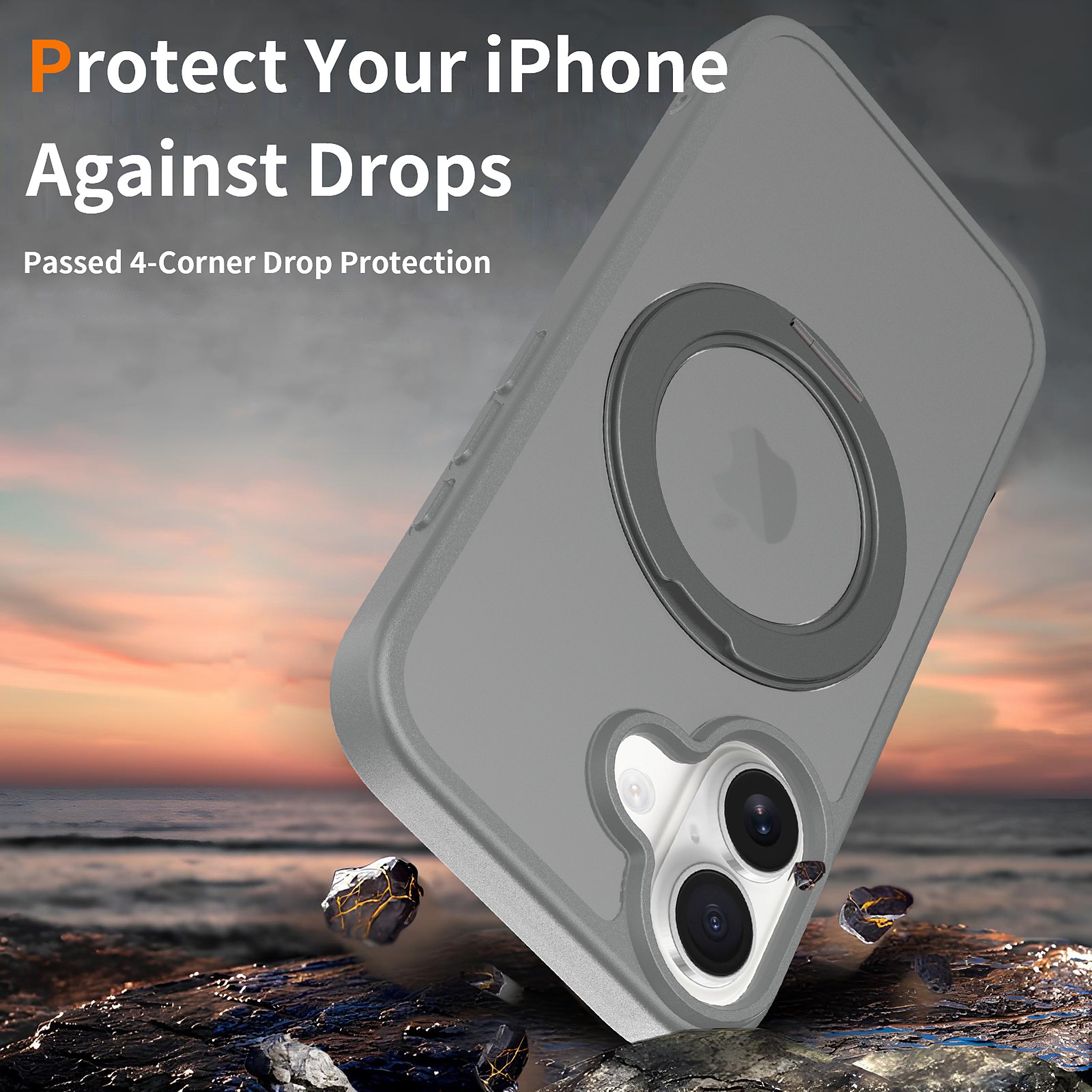 SendaFit Matte Skin-Feel 360° Stand Camera-Button Case for iPhone 17 detail 2