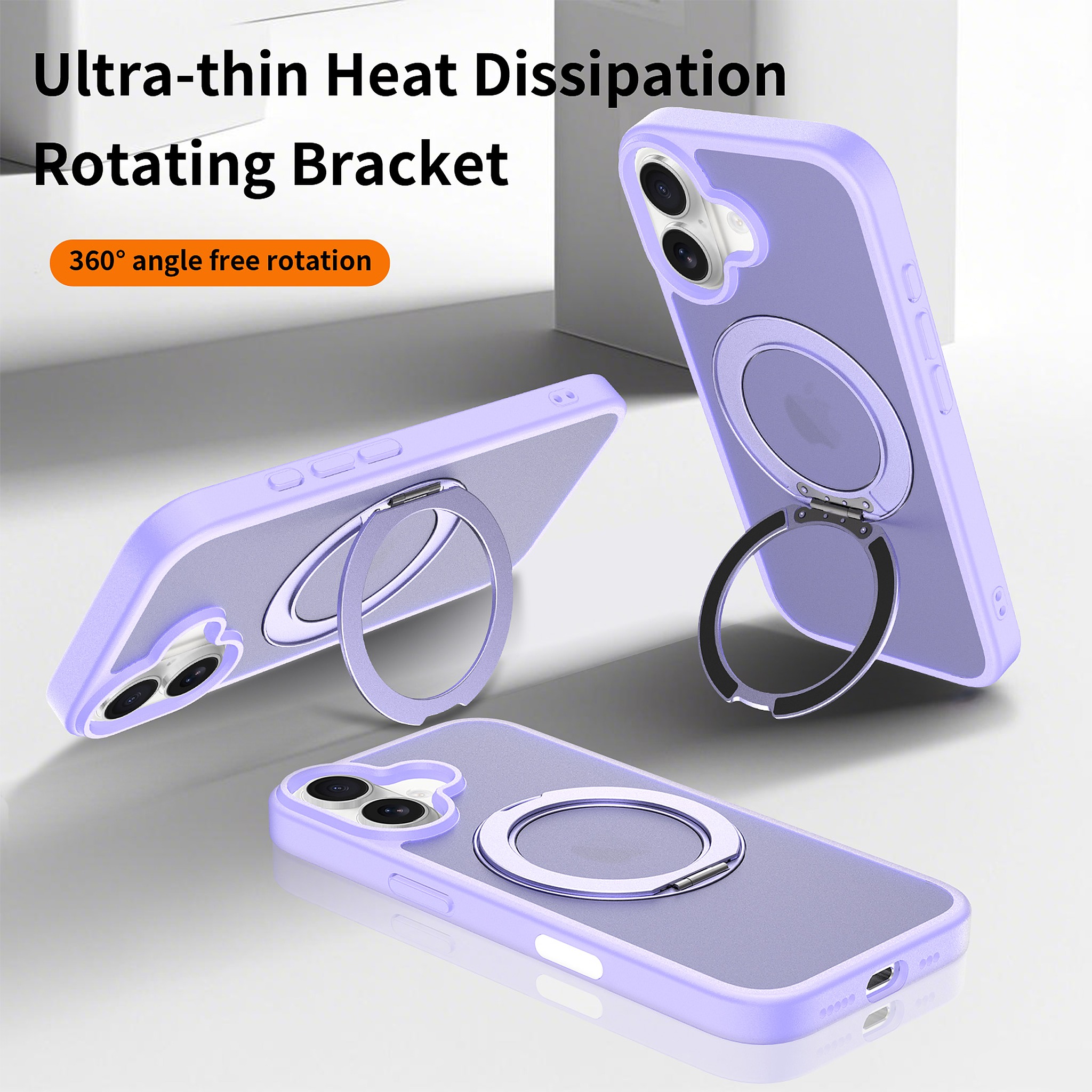 SendaFit Matte Skin-Feel 360° Stand Camera-Button Case for iPhone 17 detail 22