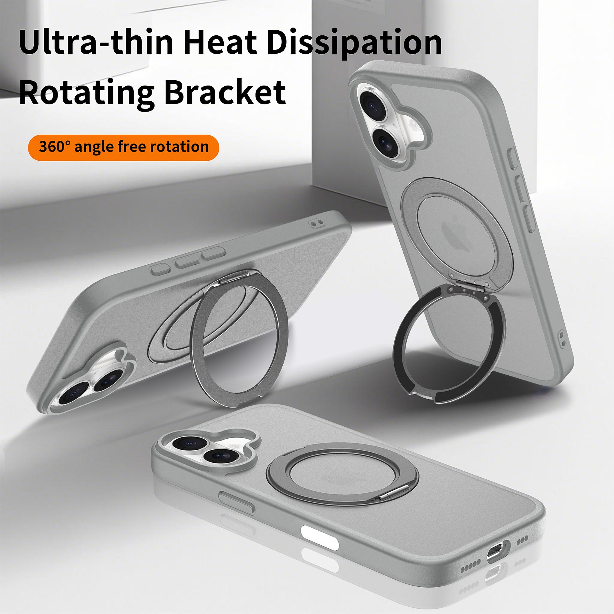 SendaFit Matte Skin-Feel 360° Stand Camera-Button Case for iPhone 17 detail 23