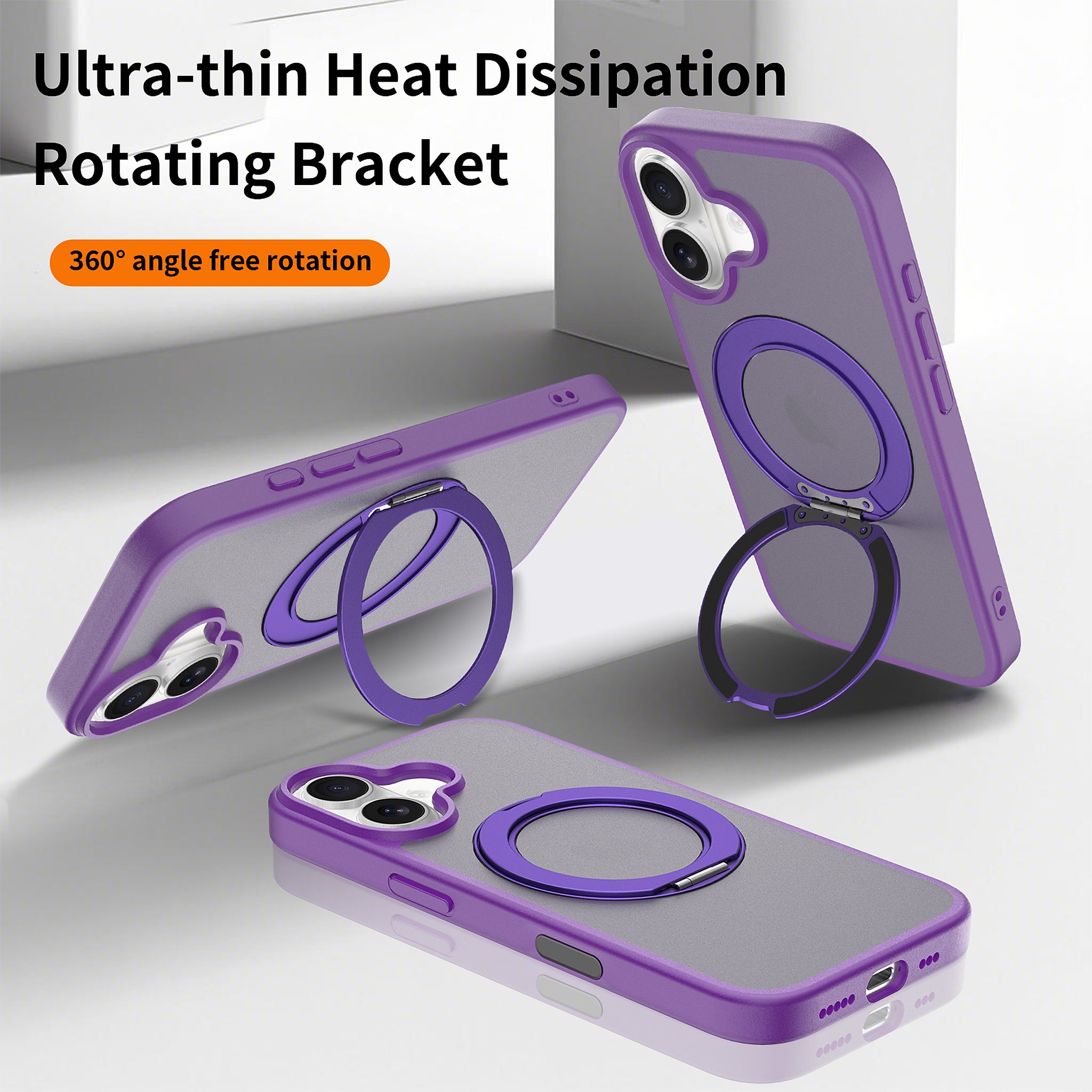 SendaFit Matte Skin-Feel 360° Stand Camera-Button Case for iPhone 17 detail 24
