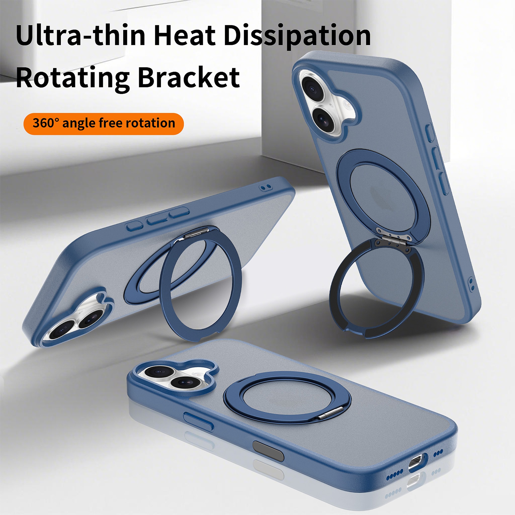 SendaFit Matte Skin-Feel 360° Stand Camera-Button Case for iPhone 17 detail 25