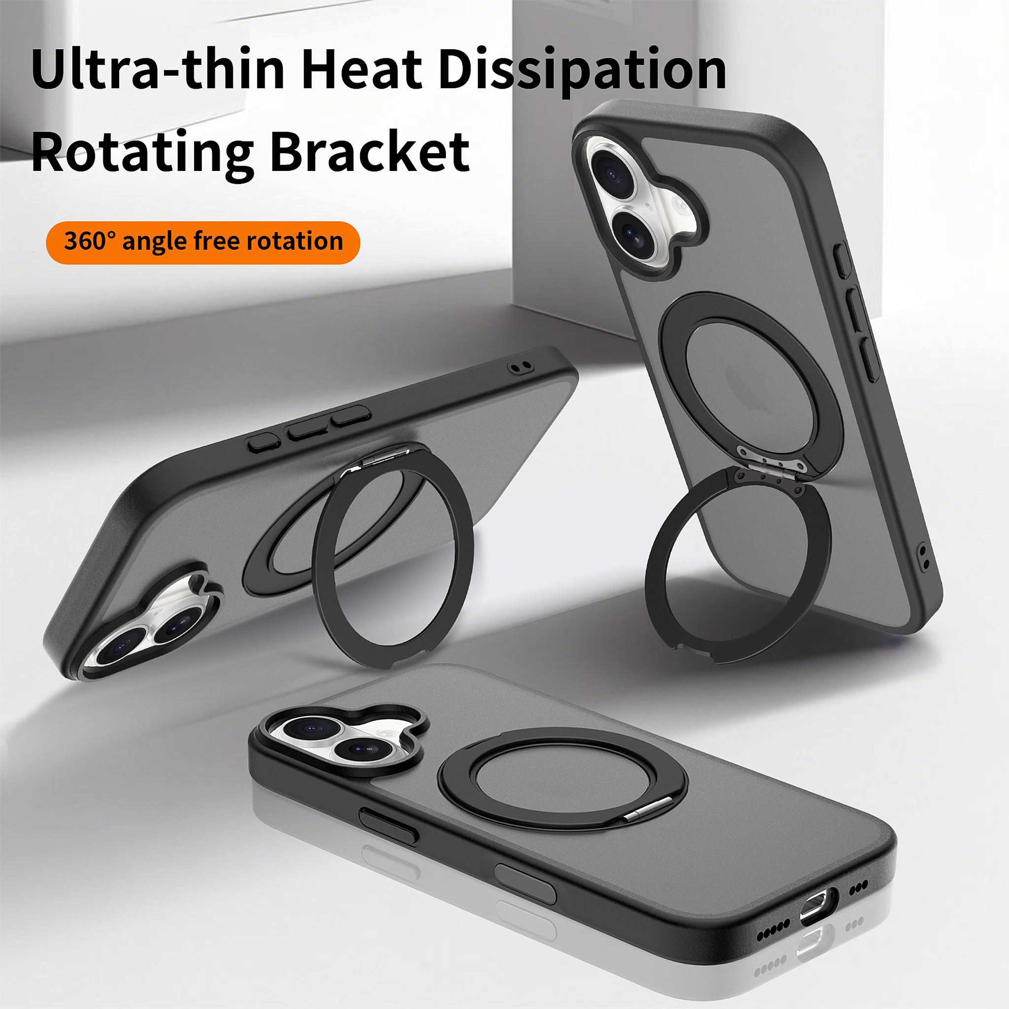 SendaFit Matte Skin-Feel 360° Stand Camera-Button Case for iPhone 17 detail 26