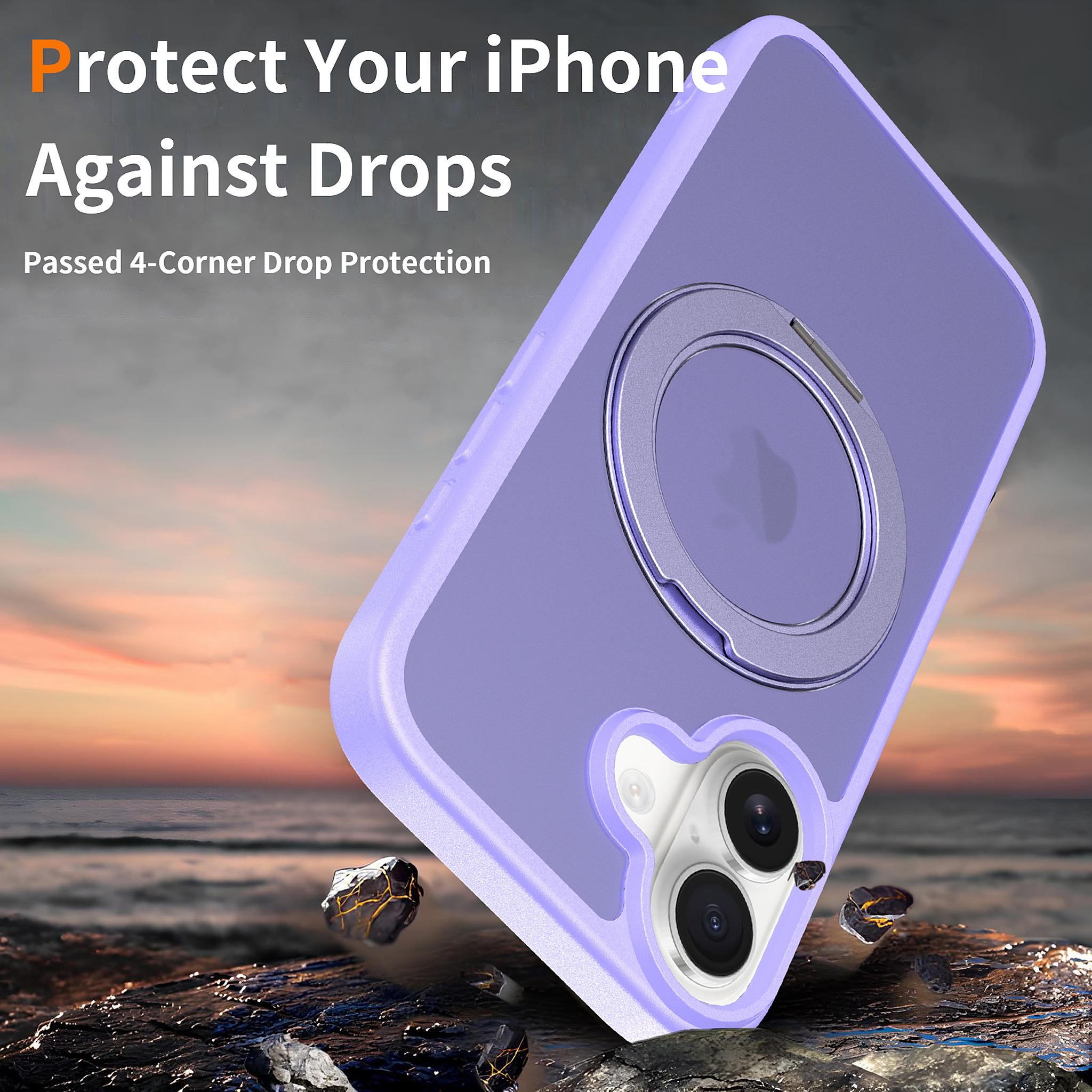 SendaFit Matte Skin-Feel 360° Stand Camera-Button Case for iPhone 17 detail 3