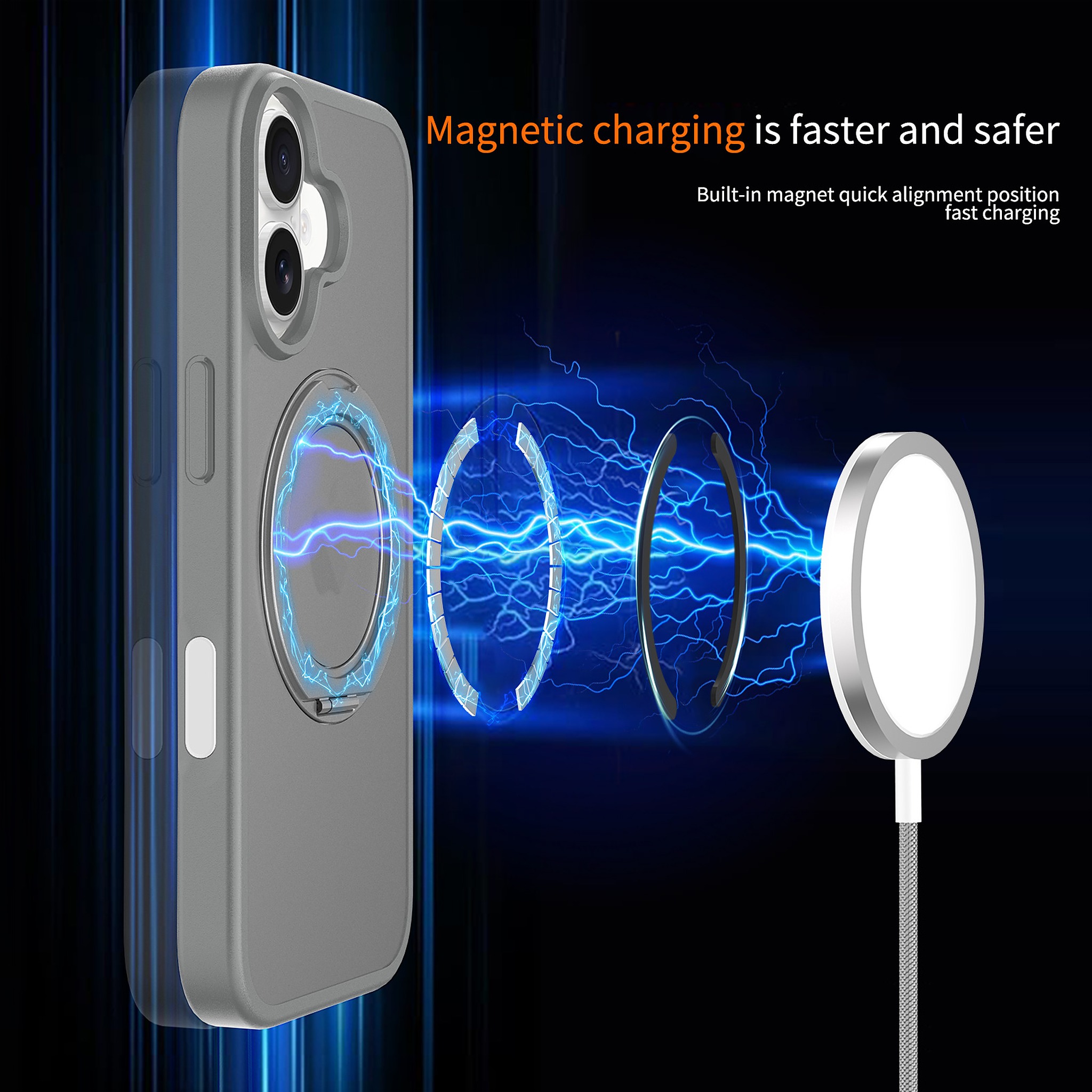 SendaFit Matte Skin-Feel 360° Stand Camera-Button Case for iPhone 17 detail 30