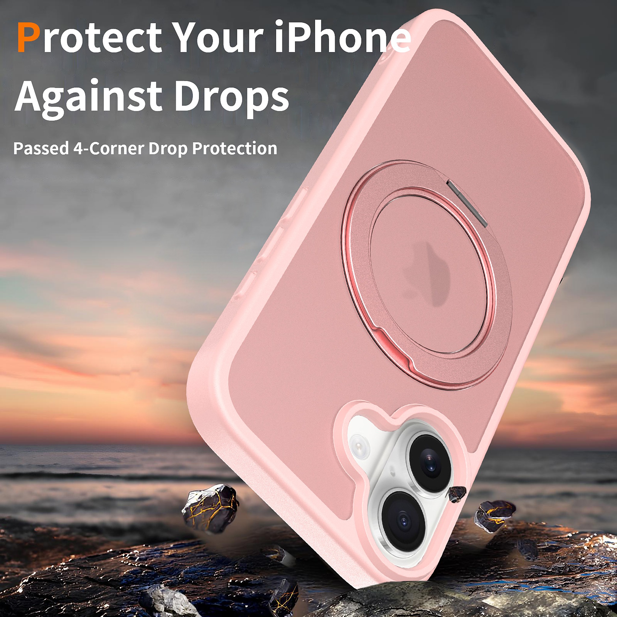 SendaFit Matte Skin-Feel 360° Stand Camera-Button Case for iPhone 17 detail 4